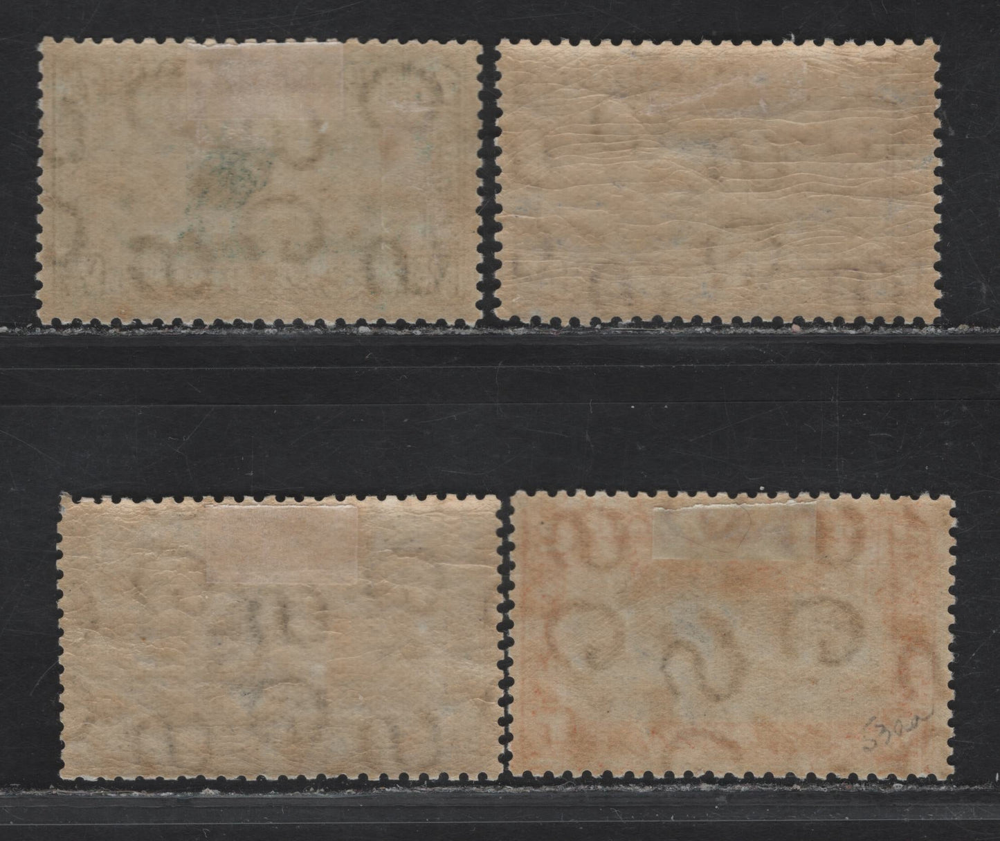 Lot 238 Sudan SG#53b, 54a, 57a,c 2p - 7.5p Black & Orange -Green & Emerald Statue of Gen Gordon, 1927-1941 Camel Postman Keyplates, 4 VFOG Singles, Perf 11.5x12.5, 1937 Printings