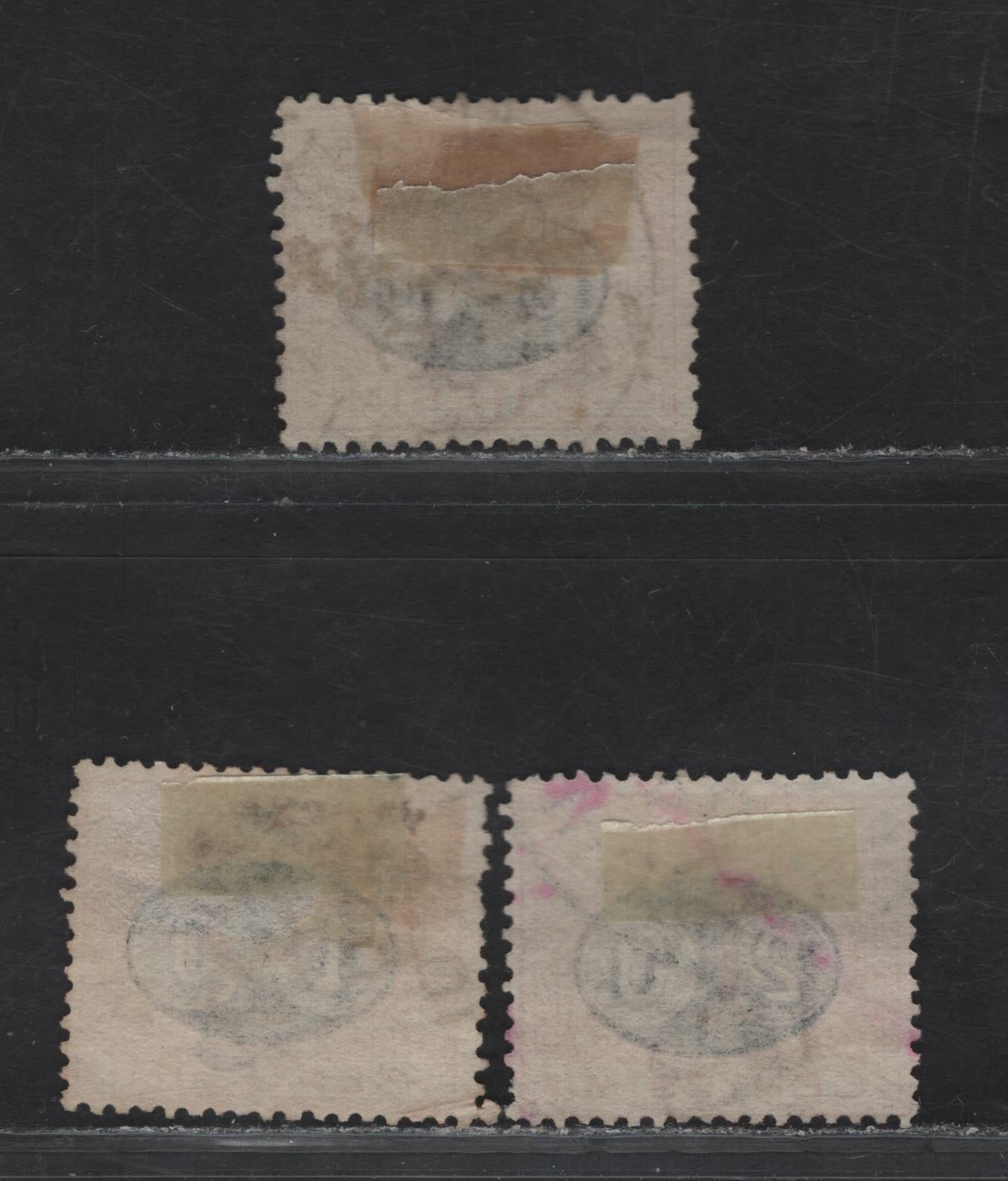 Lot 113 Italy SC#J25-J27 10c on 2c - 30c on 2c Dull Orange & Magenta Numeral, 1890-1891 Surcharged Postage Dues, 3 Very Good Used Singles, 30c on 2c Has A Small Internal Crease At The Top