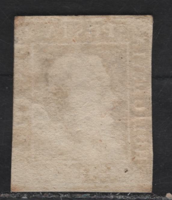 Lot 12 Sicily SC#12a 1g Grayish Olive Green Ferdinand II, 1859 Ferdinand II Issue, A Very Good Used Imperf Single, Showing Small White Line Under The Beard, And All Other Features Of The Genuine Stamps