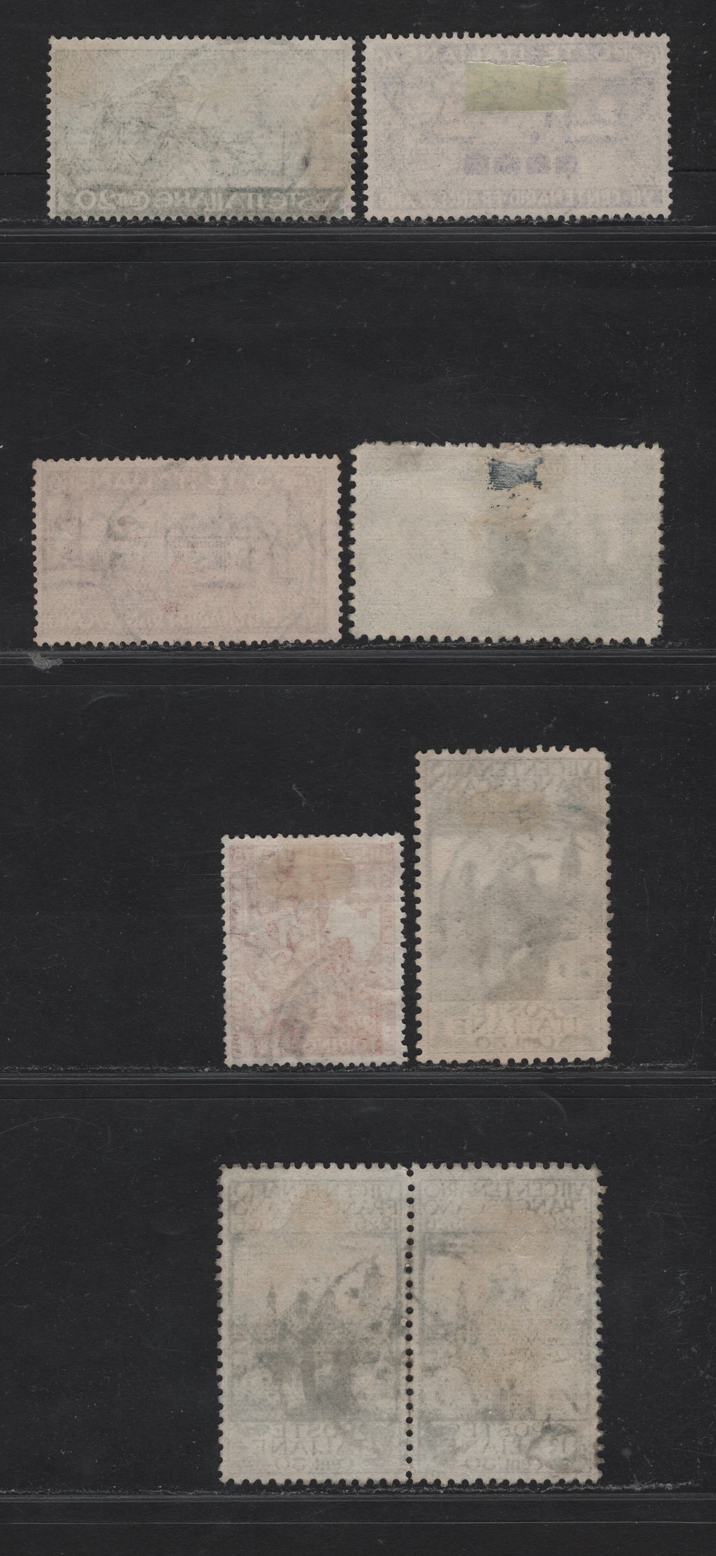 Lot 221 Italy SC#178-182, 205 20c - 75c Gray Green - Deep Red St Francis - Philibert & Italian Soldier, 1926-1928 St Francis of Assissi - Philibert Issues, 7 Fine/Very Fine Used Singles, Generally With Legible In Period Cancels