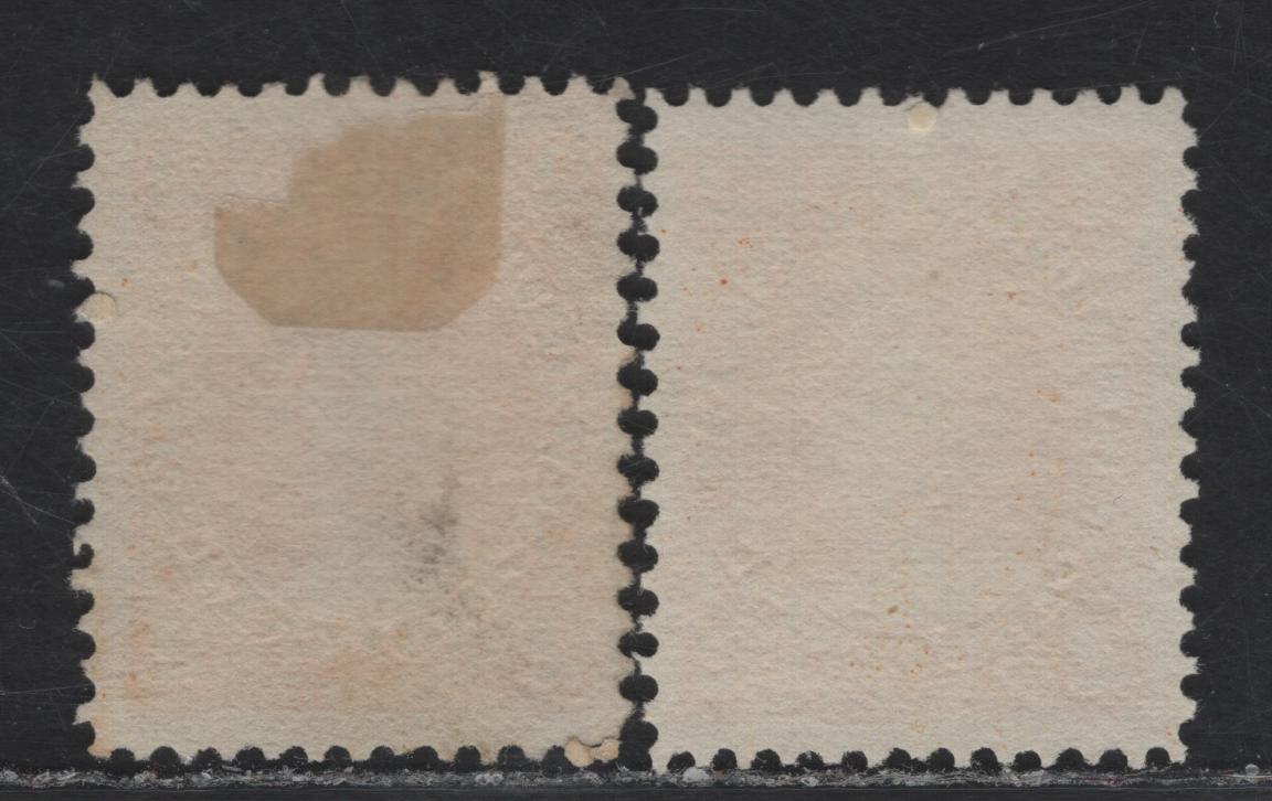 Lot 61 (C) New Brunswick #7, 7b 2c Deep Orange & Orange Queen Victoria, 1860 Cents Issue, A Fine/Very Fine Unused Single, Perfs 12 (Deep Orange) & 12x11.75 (Orange), Paper Cents-J, Orange Shows An Imprint At Upper Left.