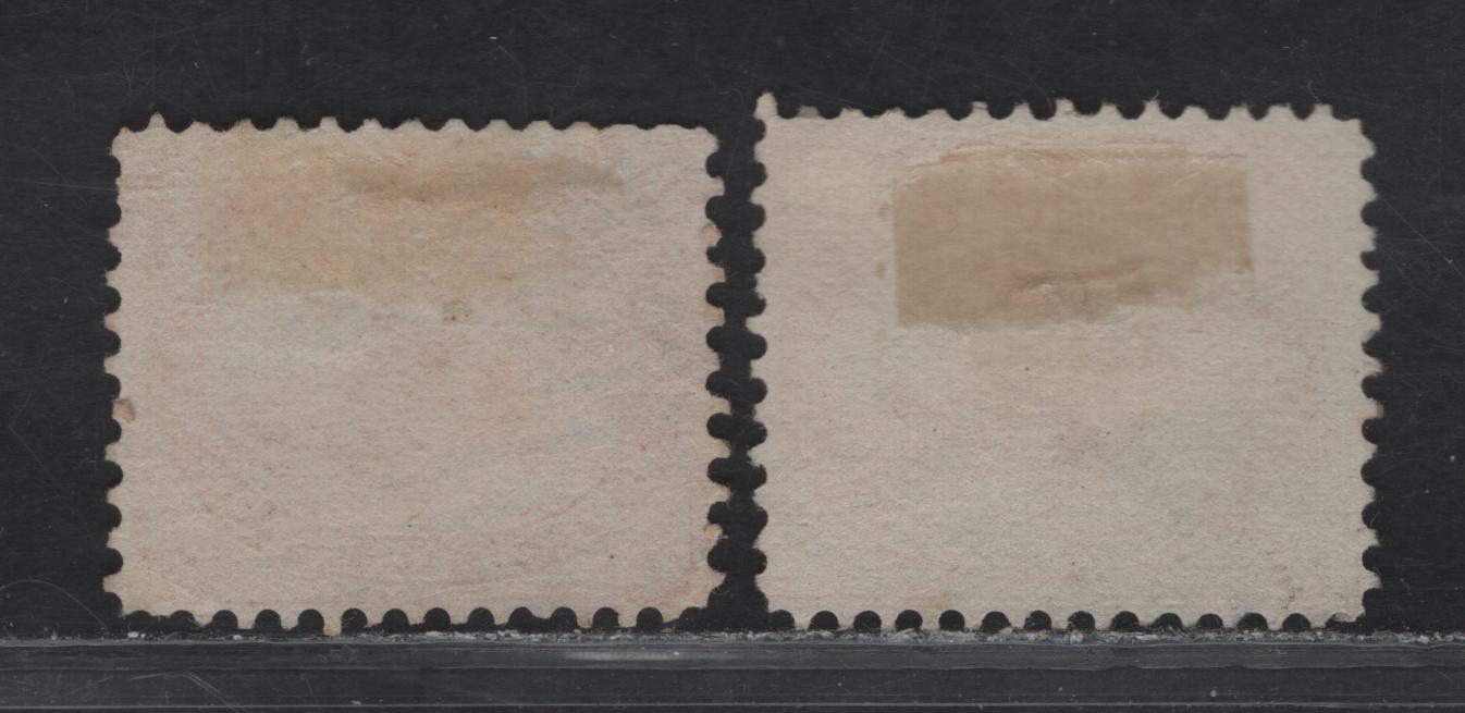 Lot 93 (C) Canada #15 5c Vermillion & Orange Vermillion Beaver, 1859-1864 Cents Issue, 2 Very Good/Fine Used Singles, Cents-D & Cents-S Papers, Perf 12