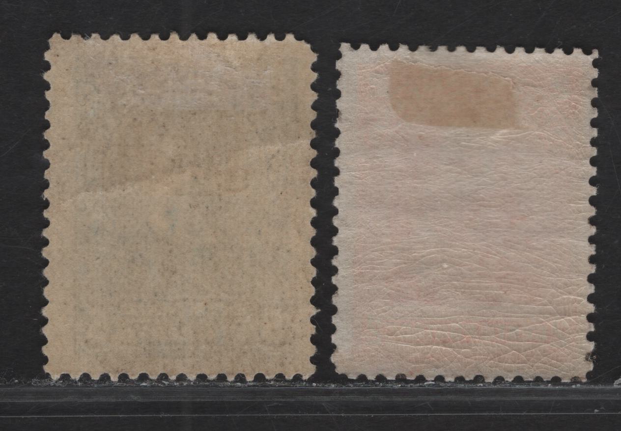 Lot 63 (C) Newfoundland #82, 85 2c - 5c Vermillion - Blue King Edward VII - Duke of York, 1897-1901 Royal Family Issue, 2 FOG/RG Singles, Papers ABNN-A (Perf 12x11.9) & ABNN-K (Perf 11.9x12), 2c is Regummed & The 5c Has A Diagonal Crease