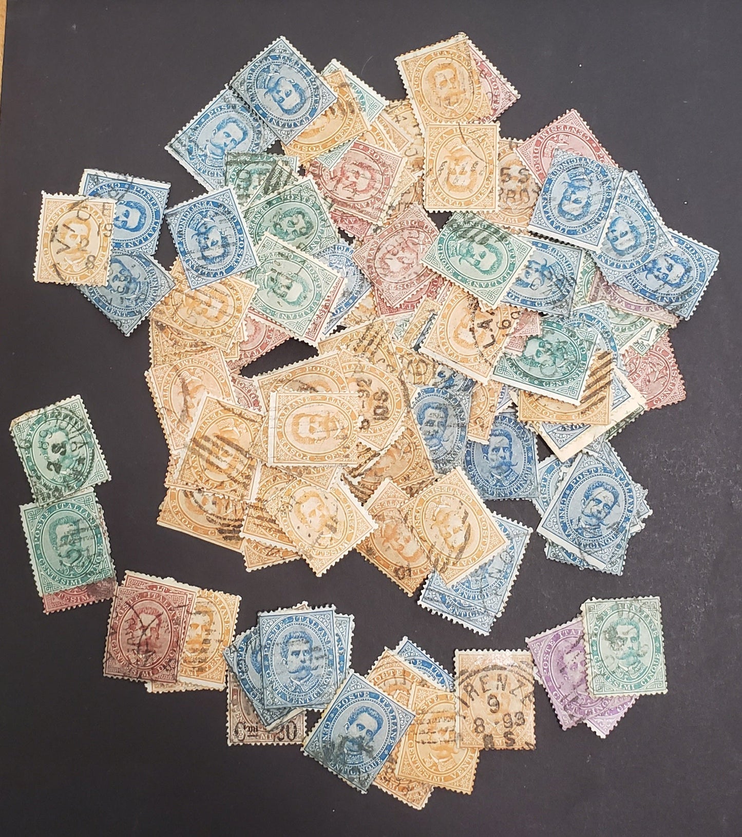 Lot 248 Italy SC#45-48, 50 5c - 50c Blue Green - Violet King Humbert I, 1879 King Humbert I Keyplates, 50-75 Very Good/Fine Used Singles, Unchecked For Plate Flaws, Inverted Wmks & Shades
