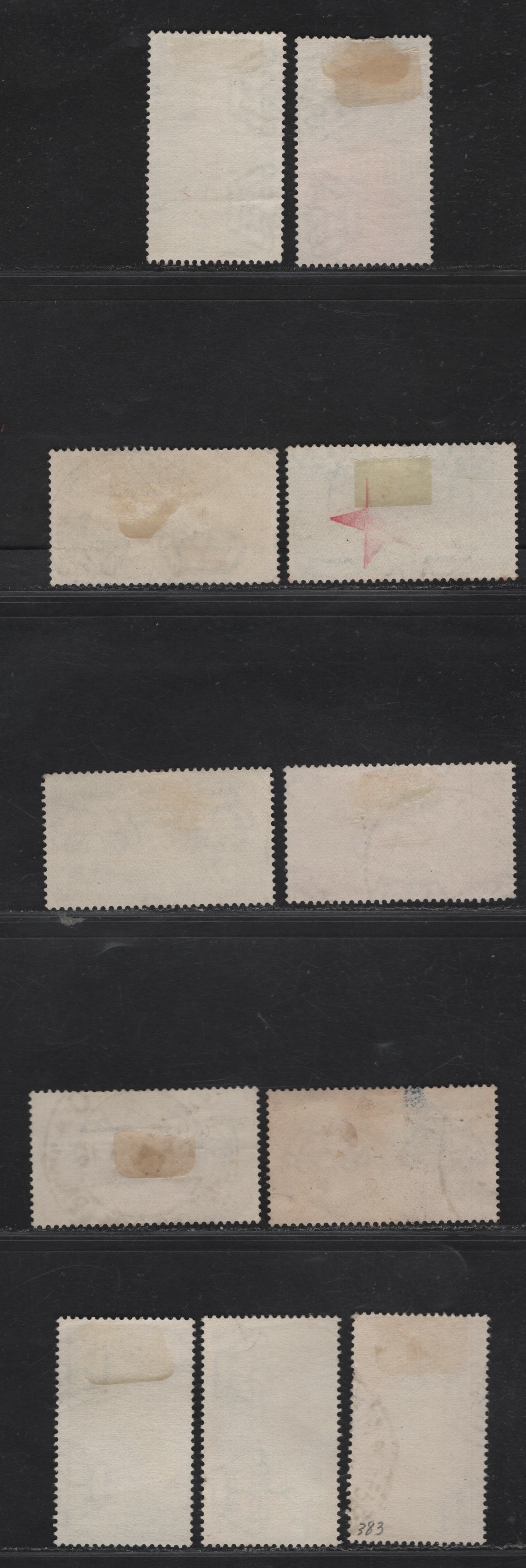 Lot 291 Italy SC#346/383 30c-75c Brown-Scarlet Fascist Flight Symbol - Augustus Caesar, 1935-1937 International Aeronautical Station - Augustus Caesar Issue, 11 Fine & VF Used Singles Most All All With Dated, Contemporary Postal Cancels
