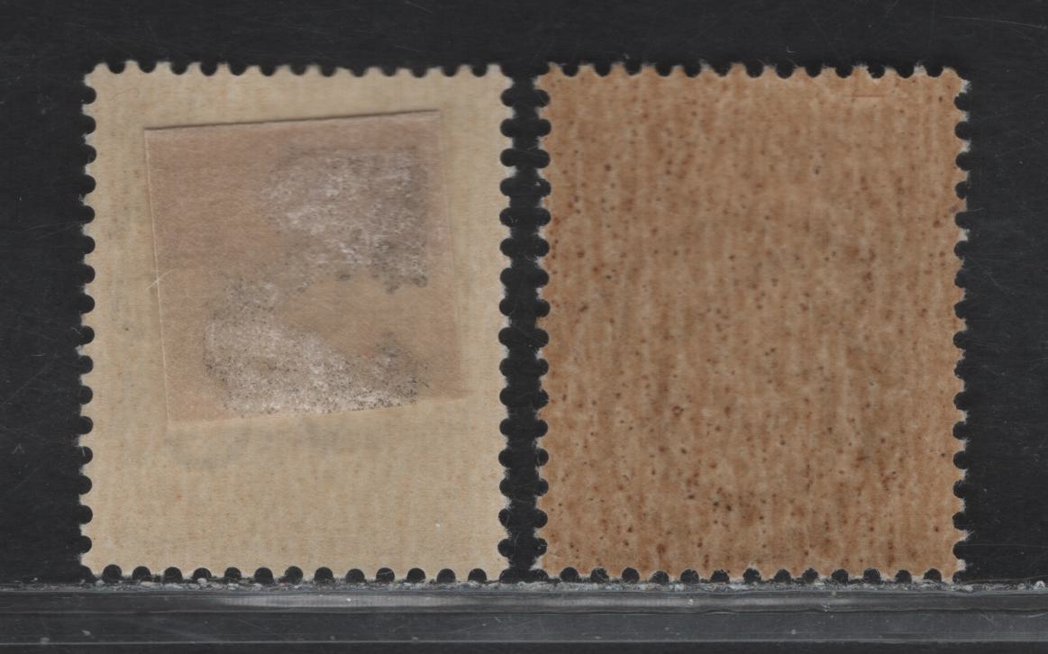Lot 295 Italy SC#1L23var, 1LN7Avar 10c & 60c Olive Brown & Deep Blue Green Victor Emmanuel III & Augustus Caesar, 1945 AMG VG Overprints, 2 Fine OG Singles Showing Very Weak Letters Of Overprint & Black Wedge Above the G, Unlisted In Scott