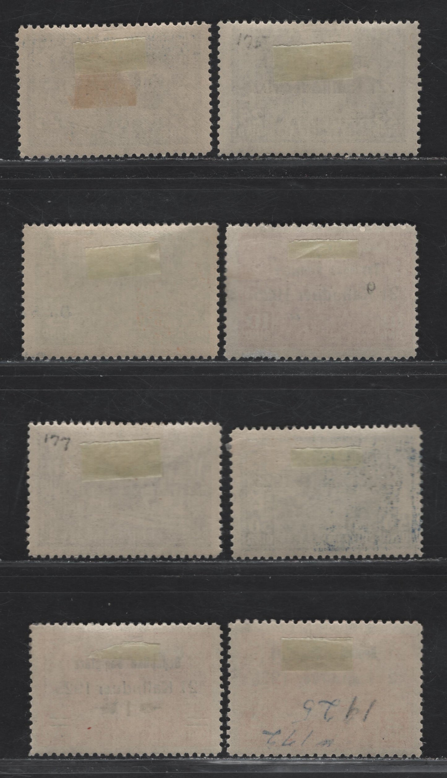 Lot 368 Albania SC#171-177 1q on 2q - 1fr Orange-Dark Violet Various Scenes, 1925 Proclamation Of Republic, 8 Fine & VFOG Singles With Two Shades Of 25q Dark Blue