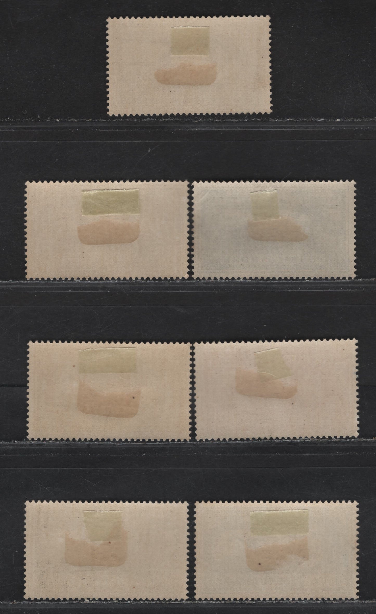Lot 376 Albania SC#C29-C35 5q-3Fr Yellow Green-Purple King Zog & Aircraft, 1930 Airmail Issue, 7 Fine & VFOG Singles