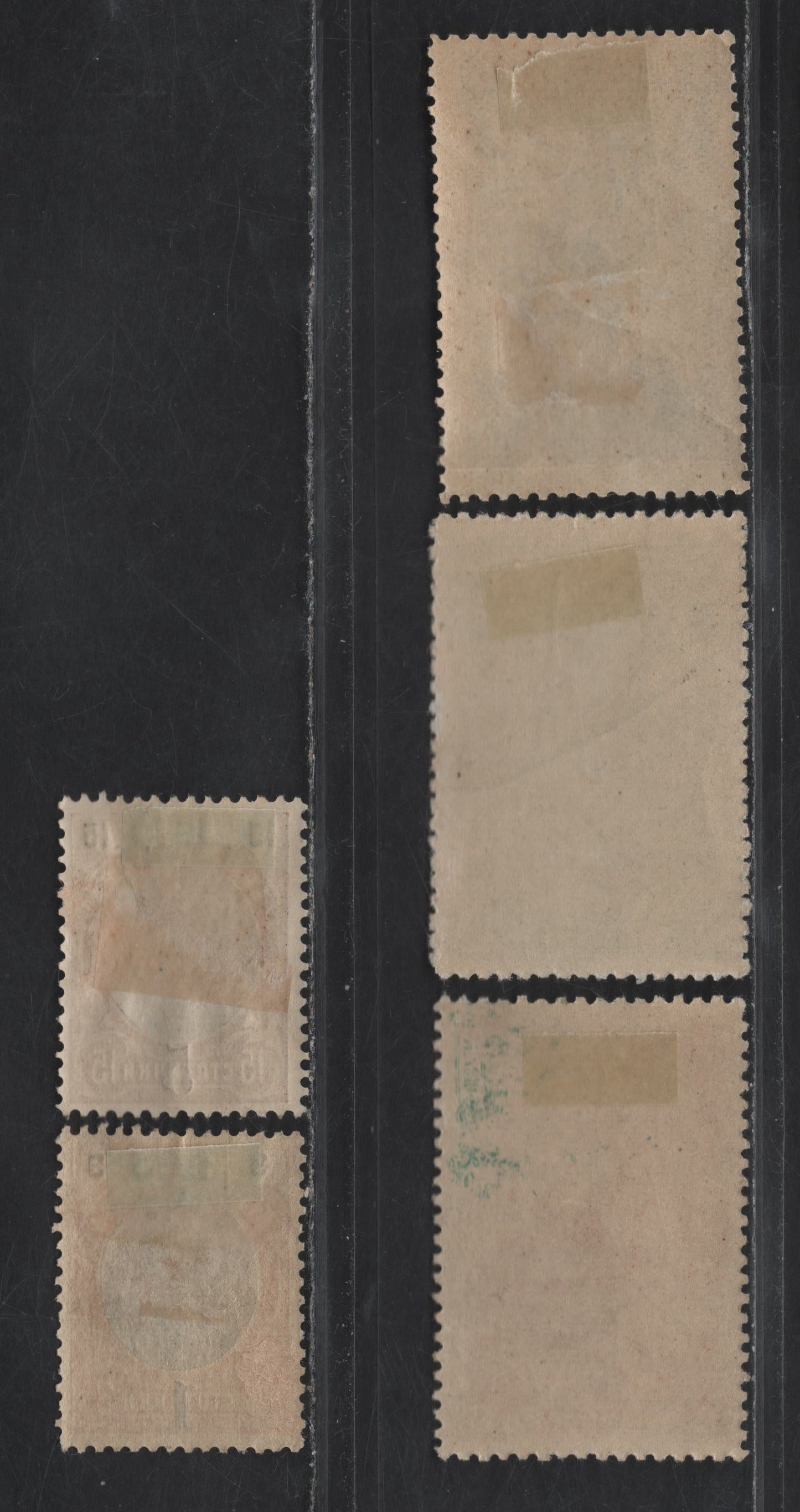 Lot 397 Bulgaria SC#70-72, 87-88 5s-5s on 15s Lake-Claret & Grey Black Fighting At Shipka Pass-Tsar Ferdinand, 1902-1910 Battle Of Shipka Pass-Surcharges, 5 VG & VF OG Singles Horizontal Crease On 15s Blue
