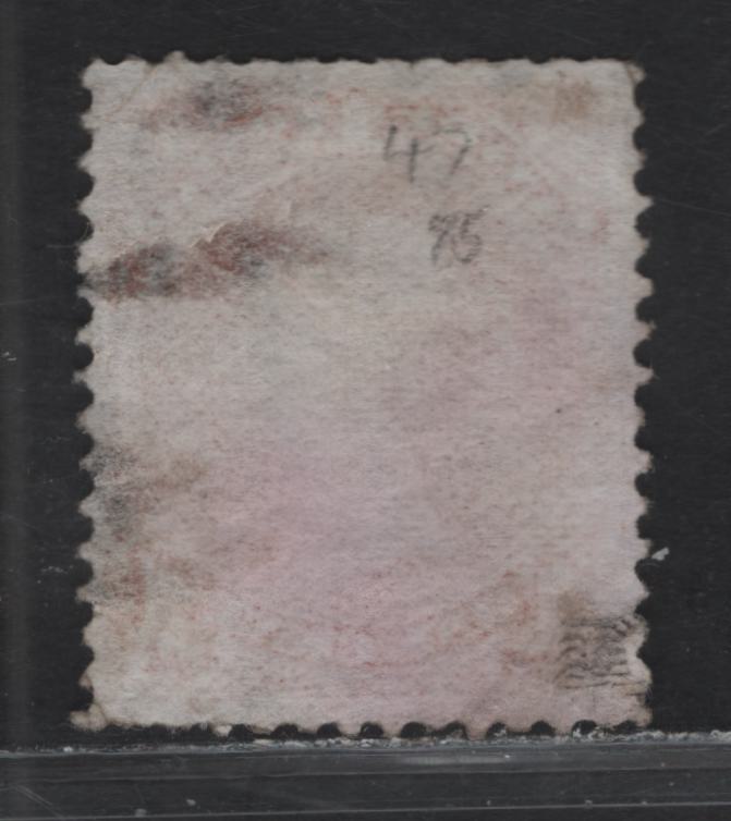 Lot 5 (C) Canada #22 1c Brown Red Queen Victoria, 1868-1876 Large Queen Issue, A Very Good Used Single, Thin paper Type FO-Z (Possibly Duckworth 9b), Perf 12.1x11.9, Shallow thin That Does Not Show Through.