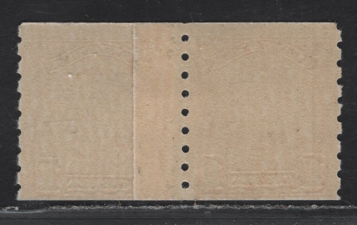 Lot 64 (C) Canada #160i 1c Orange King George V, 1929 KGV Scroll Coil Issue, A FOG Paste-Up Pair, Paper ABN-M