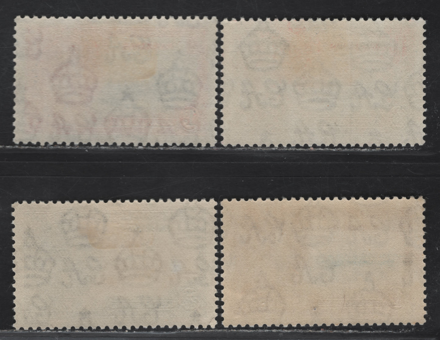 Lot 203 Barbados SG#241-244 1d - 1/- Deep Blue & Scarlet - Slate & Purple Windsor Castle, 1935 Silver Jubilee Issue, 4 VFOG Singles, Well Centered Hinged Set