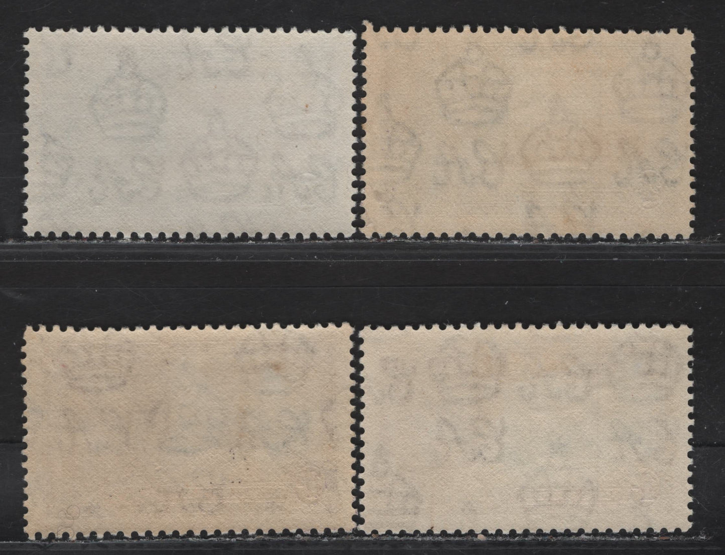 Lot 237 Bermuda SG#96-97 2.5d - 1/- Yellow Brown & Deep Blue/Deep Bright Blue, Slate & Plum and Deep Slate & Plum Windsor Castle, 1935 Silver Jubilee Issue, 4 VFNH Singles, Two Different Shades Of Each Value
