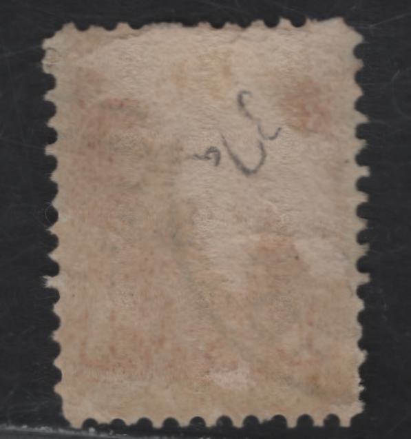 Lot 65 (C) Canada #41a 3c Rose Carmine Queen Victoria, 1870-1893 Small Queen Issue, A Very Good Used Single, Montreal Gazette Printing, Perf 12x12.25, Paper LM-O.