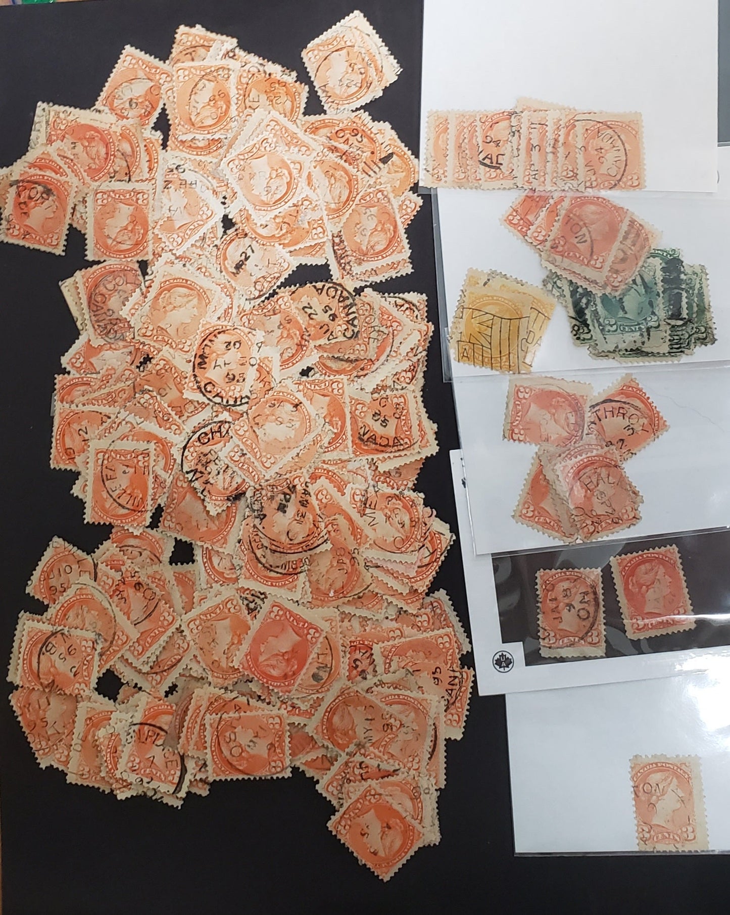 Lot 88 (C) Canada #41 3c Orange Vermillion Queen Victoria, 1888-1897 Small Queen Issue, 200-250 Very Good/Fine Used Singles, Different Dates & Papers, Should Be Perf 12, But Some Variations Should Be Present