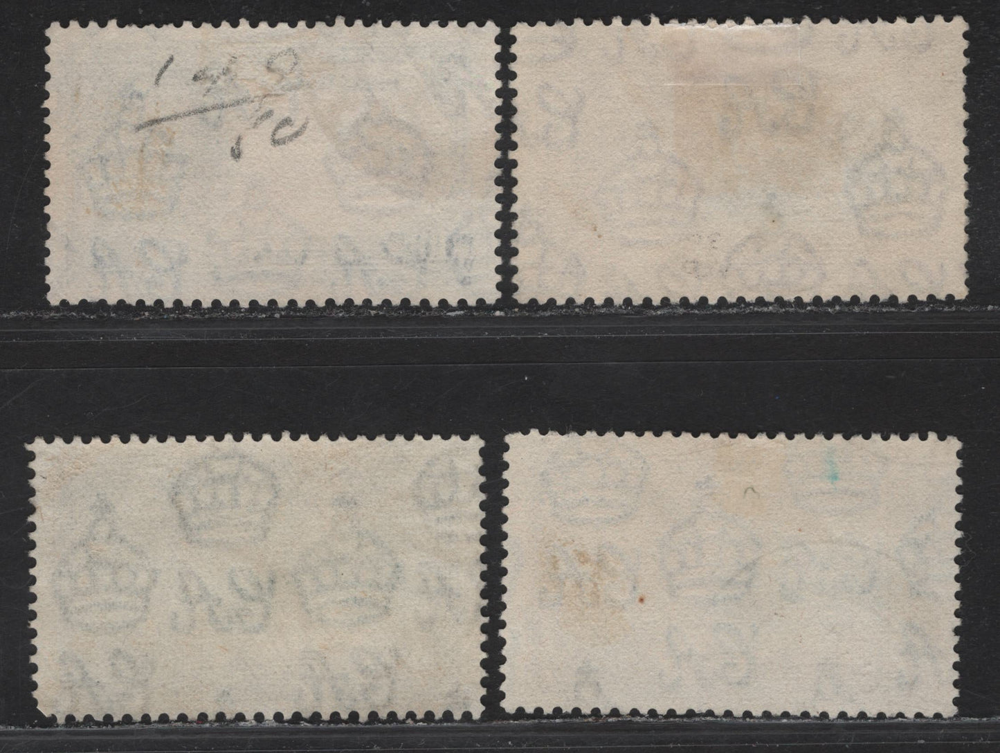 Lot 129 Hong Kong SG#133-136 3c - 20c Ultramarine & Gray Black - Slate & Purple KGV & Windsor Castle, 1935 Silver Jubilee Issue, 4 Very Fine Used Singles