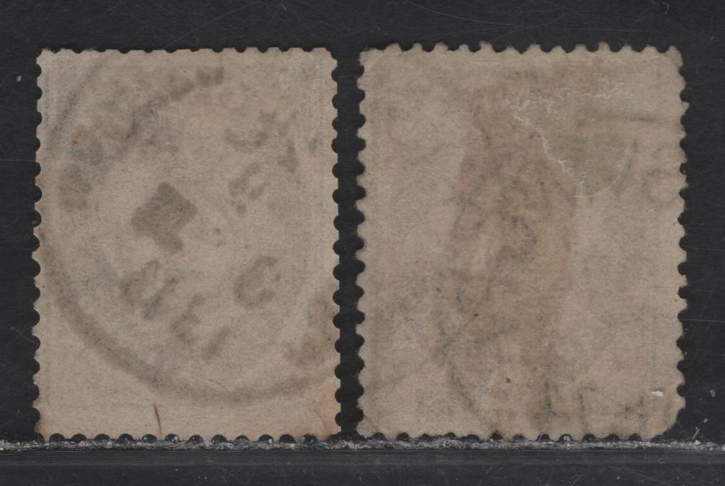 Lot 16 Norway SC#17b, 19 2s - 4s Gray Blue - Lilac Post Horn & Crown, 1872-1875 Post Horn & Crown Issue, 2 Very Good Used Singles, Skilling Currency