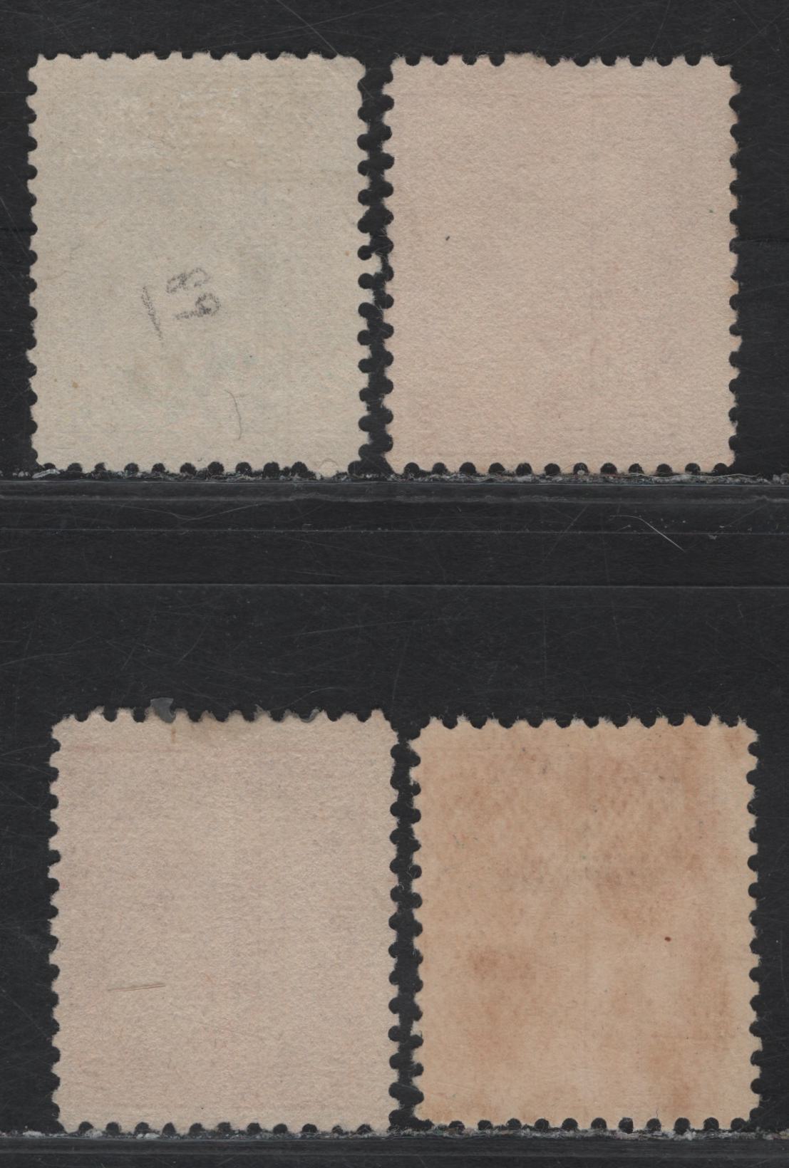 Lot 52 (C) Canada #89iii, 90, 90i, 90e 1c - 2c Blue Green - Rose Carmine King Edward VII, 1903-1908 King Edward VII Issue, 4 Fine Unused Singles, Paper ABN-A, Perfs 12, 12x11,9, 12x11.8 & 11.8x12.1