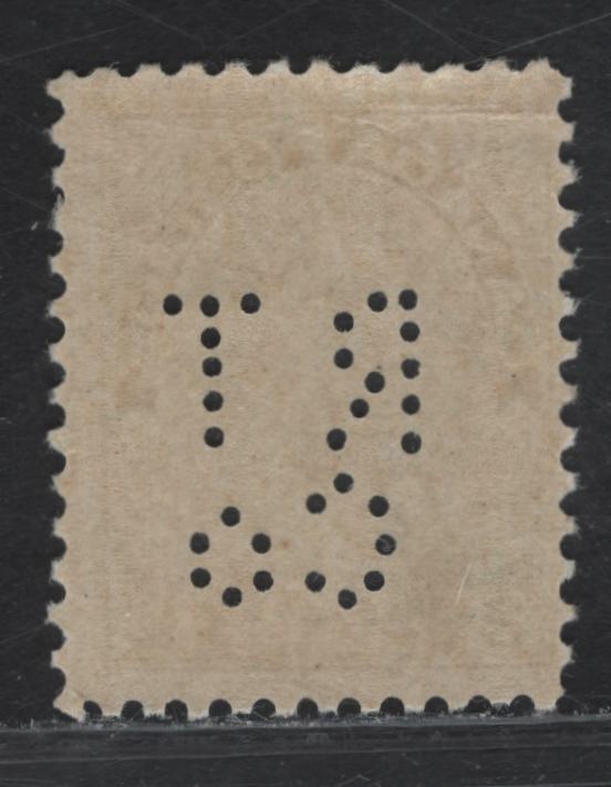 Lot 104 (C) Canada #107ii 2c Deep Green King George V, 1911-1925 Admiral Issue, A FOG Single, Paper ABN-E, Wet Printing, Perf 11.9, Royal trust Co. Perfin, Scarce in Mint Condition.