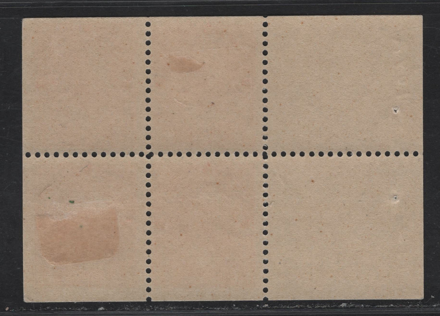 Lot 127 (C) Canada #109a 3c Carmine King George V, 1911-1925 Admiral Issue, A FOG Booklet Pane Of 4 + 2 Labels, Wet Printing, Paper ABN-E, Retouched Frameline, Perf 11.9x11.95, Small Corner Bend At LR.
