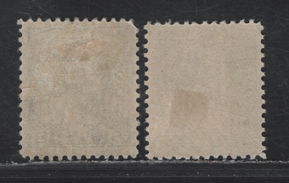 Lot 177 (C) Canada #115, 115i 8c Light Bright Blue - Prussian Blue King George V, 1911-1925 Admiral Issue, 2 FOG Singles, Dry Printings, Papers ABN-F & ABN-G, Perfs 11.9x12 & 11.9.