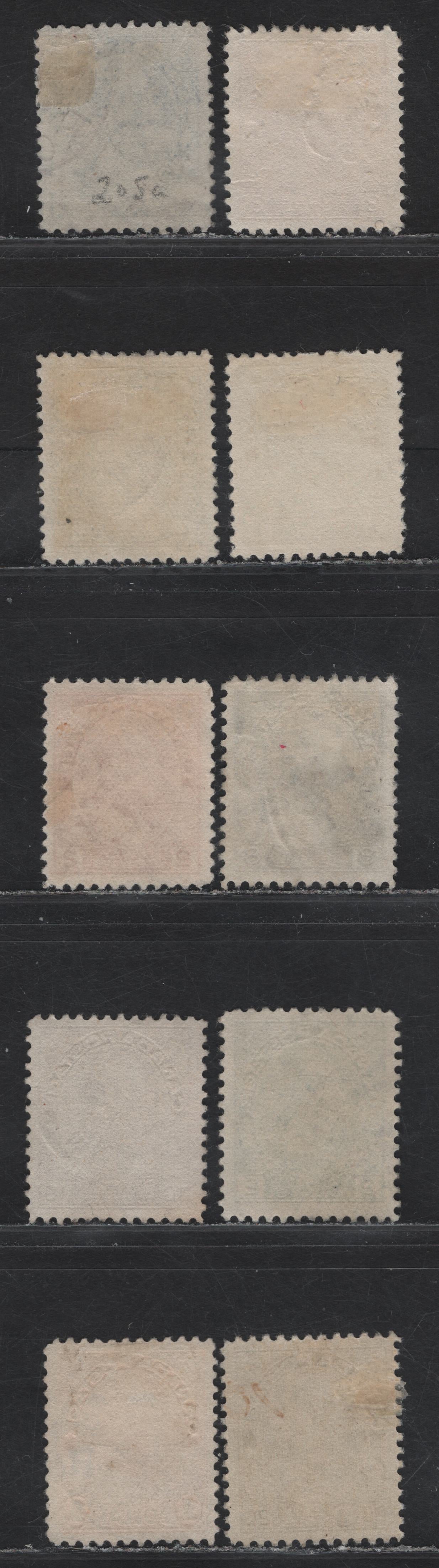 Lot 215 (C) Canada #104, 108, 107iv, 106, 111, 115, 118, 122b, 119 1c - $1 Dark Green - Orange King George V, 1911-1925 Admiral Issue, 10 Very Fine Used Singles, Wet & Dry Printings