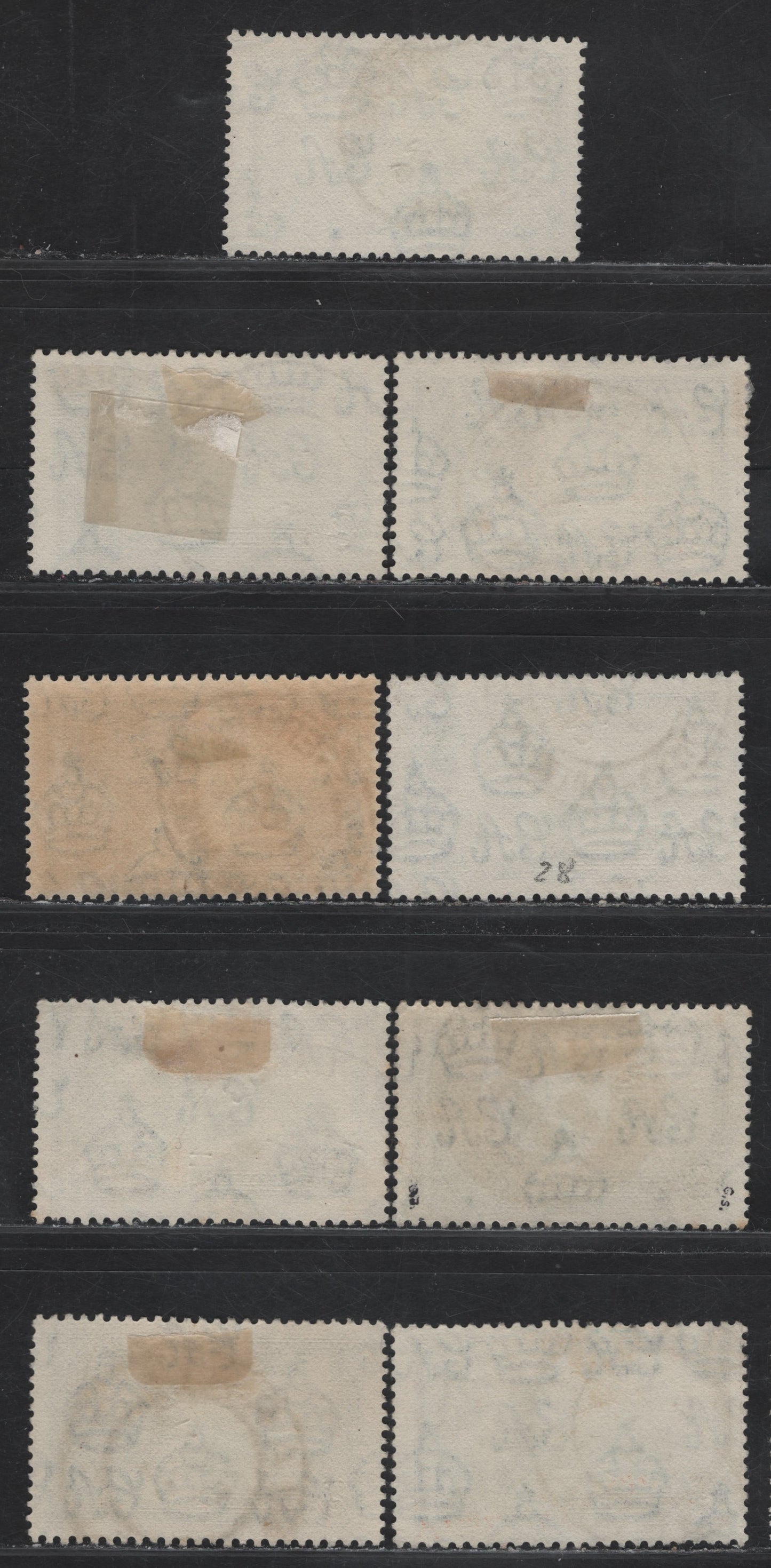 Lot 233 Nigeria SG#31 2d Green & Indigo KGV & Windsor Castle, 1935 Silver Jubilee Issue, 9 Fine/Very Fine Used Singles, Town & Village Cancels .