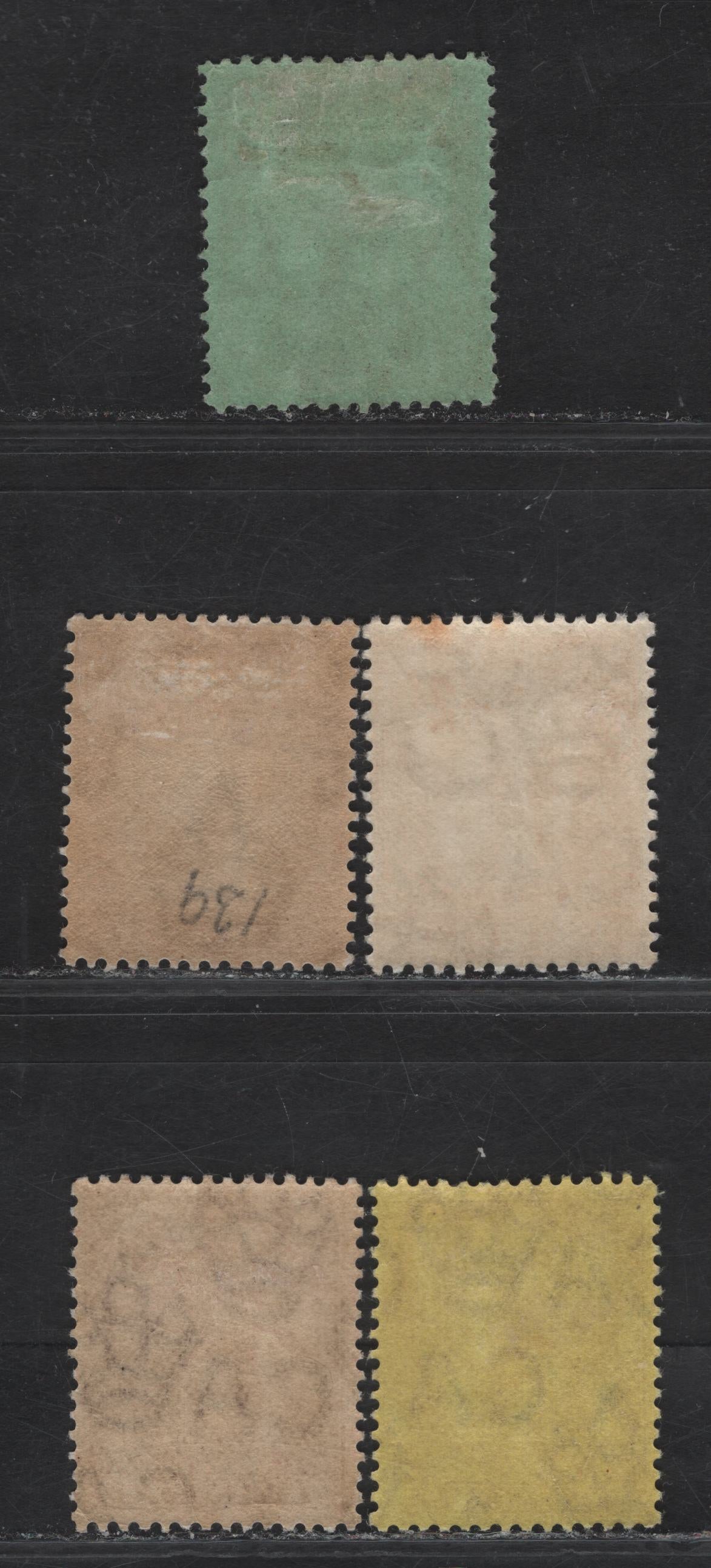 Lot 325 St. Vincent (C) SG#96, 101, 106-107, 118 2d - 2.- Orange - Blue & Purple Badge of the Colony, 1907-1917 Badge of the Colony Issue, 5 F/VFOG Singles, Multiple Crown CA Wmk