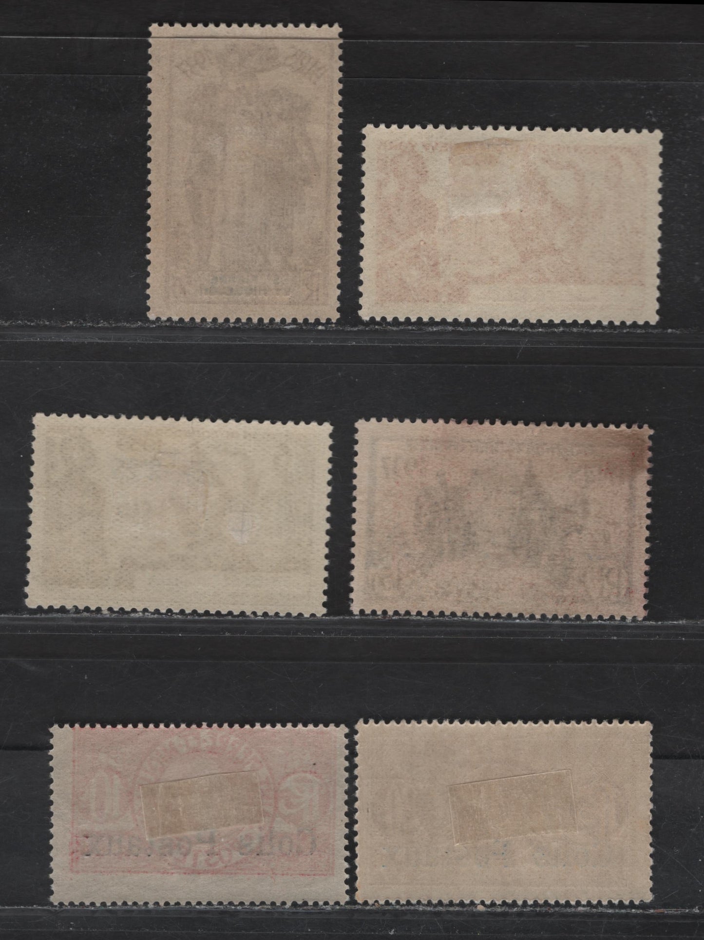 Lot 383 St. Pierre & Miquelon (C) SC#168, 170, 205-206, Q3-Q4 50c - 20c Dark Brown & Blue - Bistre Brown & Violet Fisherman - Cultural Treasures, 1917-1925 Parcel Post - Paris International Exposition Issue, 6 F/VFOG Singles, Only Traces Of Gum On #170