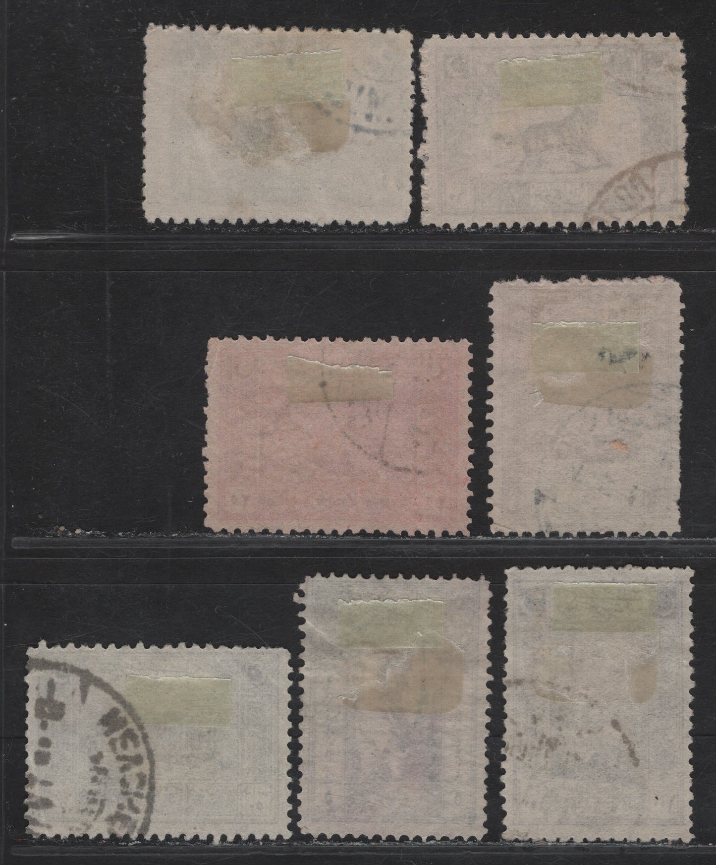 Lot 395 Turkey In Asia SC#80-81, 83-85, 87 1pi - 100pi Deep blue - Violet Mosque of Selim - Mosque at Urfa, 1922 Pictorial Issue, 7 Fine/Very Fine Used Singles