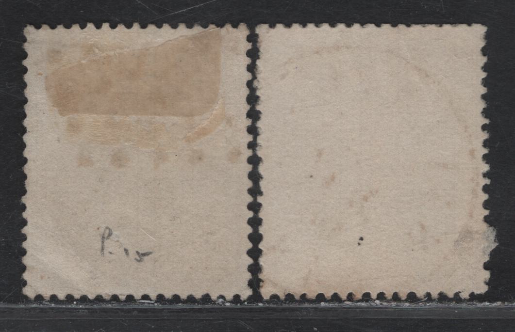 Lot 4 Belgium SC#21, 24a 1c - 40c Gray & Rose Arms & Leopold, 1867 Arms & leopold Surface Printed Issues, 2 Very Good/Fine Used Singles, Perf 15