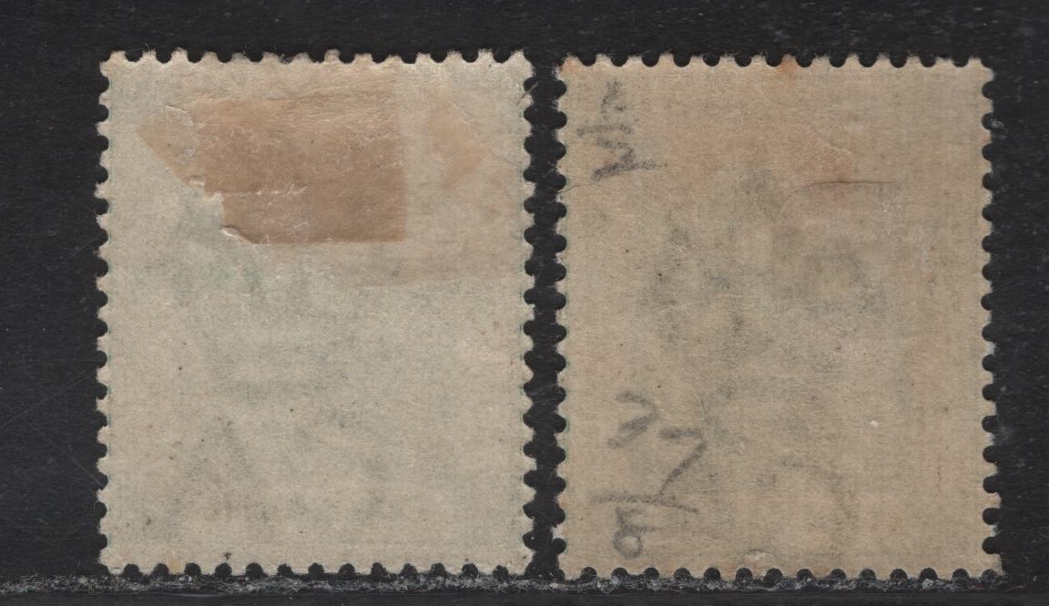 Lot 56 (C) Hong Kong SG#56 2c Dull Green & Deep Dull Green Queen Victoria, 1900-1901 Queen Victoria Issue, 2 F/VFOG Singles, Crown CA Wmk