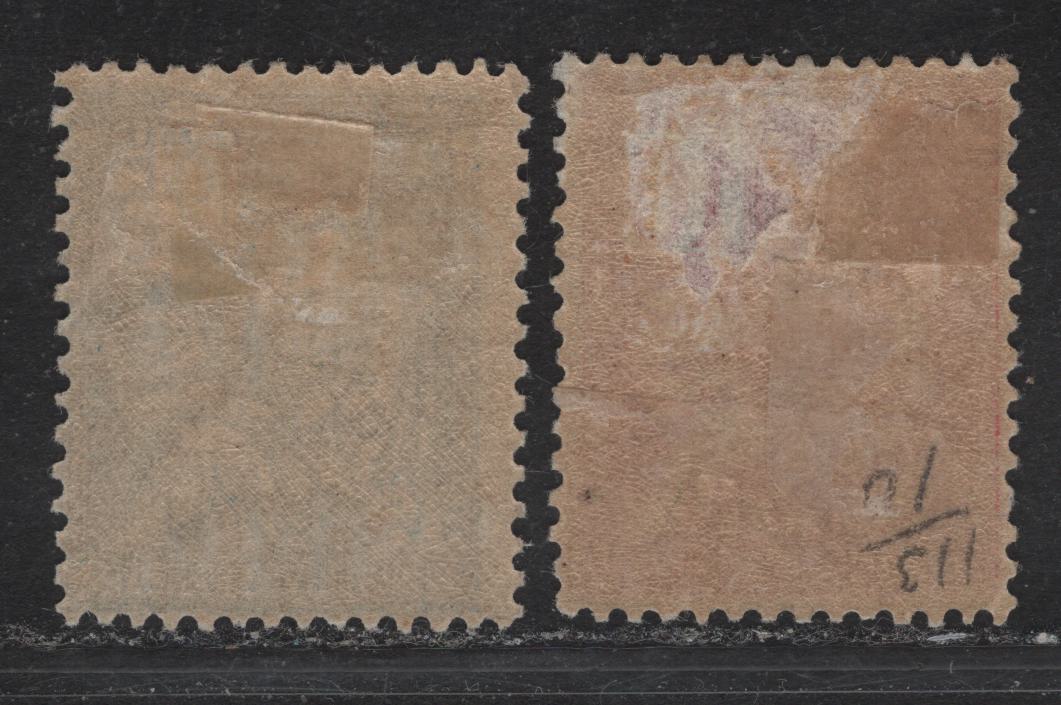 Lot 15 France #116, 119 10c - 25c Carmine - Blue Liberty, Peace & Rights On Man, 1900-1929 Liberty, Peace & Rights On Man Issue, 2 VGOG Singles, 10c Has A Large Hinge Thin, But Is Relatively Well Centered