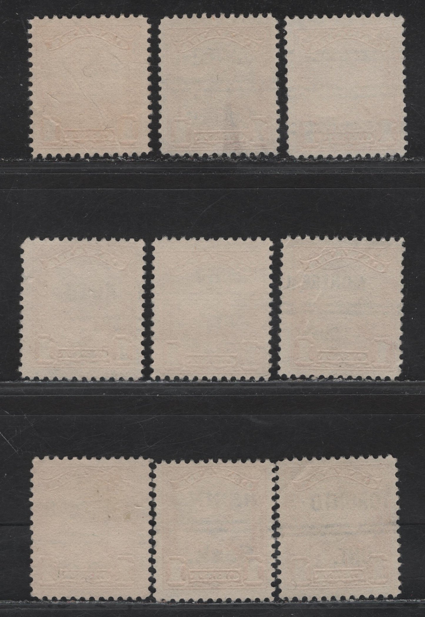 Lot 241 Canada #149xx 1c Orange King George V, 1928-1929 Scroll Issue, 9 Fine Used Singles, Different Papers & Precancels