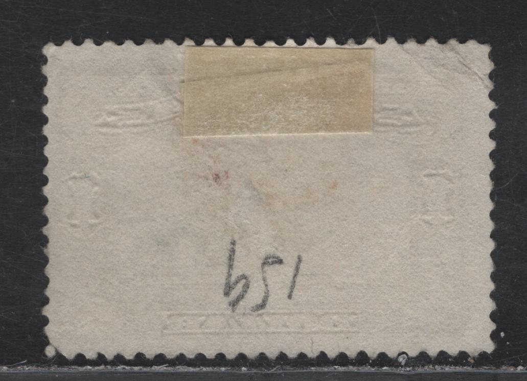 Lot 290 Canada #159 $1 Grayish Olive Green Parliament Building, 1928-1929 Scroll Issue, A Very Good Used Single, Paper ABN-JJJJ, Light Corner Crease