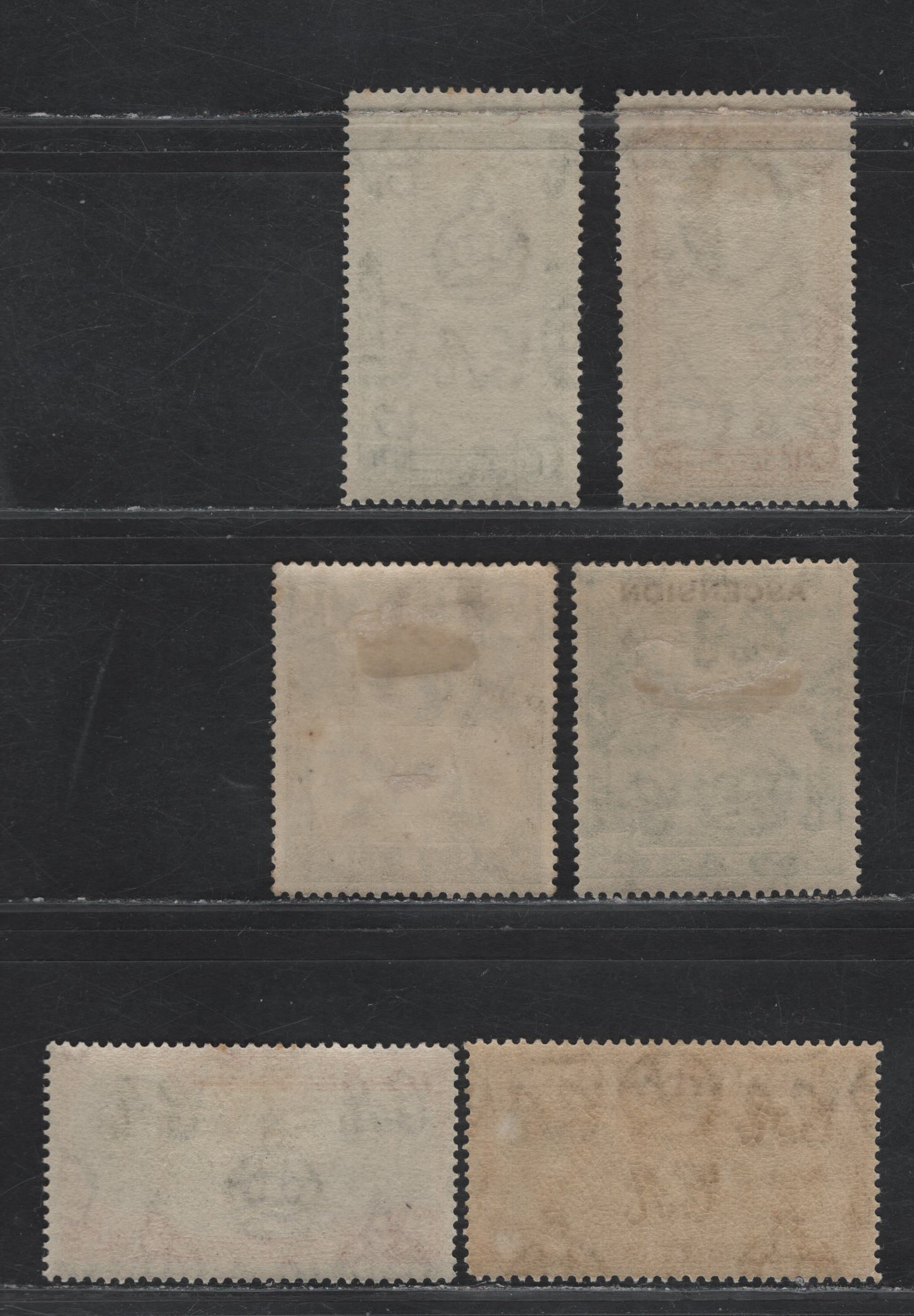 Lot 319 Ascension SG#2, 10, 21-24 1d - 2d Green - Black & Orange Overprinted St Helena - KGV, 1922-1934 Overprinted St Helena - KGV Pictorial Issues, 6 F/VFOG Singles