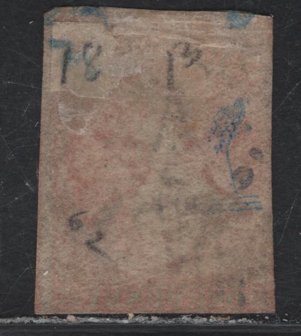 Lot 44 (C) New Zealand SG#33 1d Orange Vermillion Queen Victoria, 1862-1864 Chalon Heads Issue, A Very Good Used Imperf Single, Large Star Wmk, Large Margin At Right, Large To Just Clear At Top, Just Clear To Touchching At Bottom, Slightly In At Left.