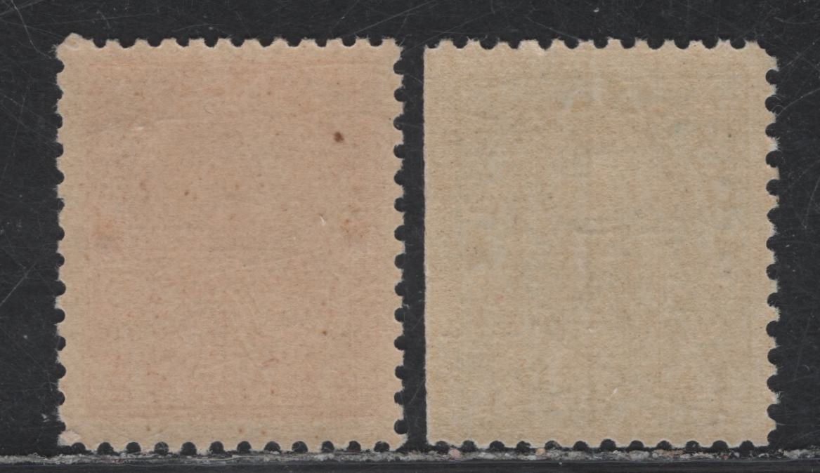 Lot 132 Canada (C) #MR1-MR2 1c - 2c Deep Green - Carmine Red King George V, 1915 War Tax Issue, 2 FNH/VFOG Singles, Paper ABN-B, Perfs 11.9 & 11.9x12, Retouched Frameline, 1c Has A Natural Straight Edge.