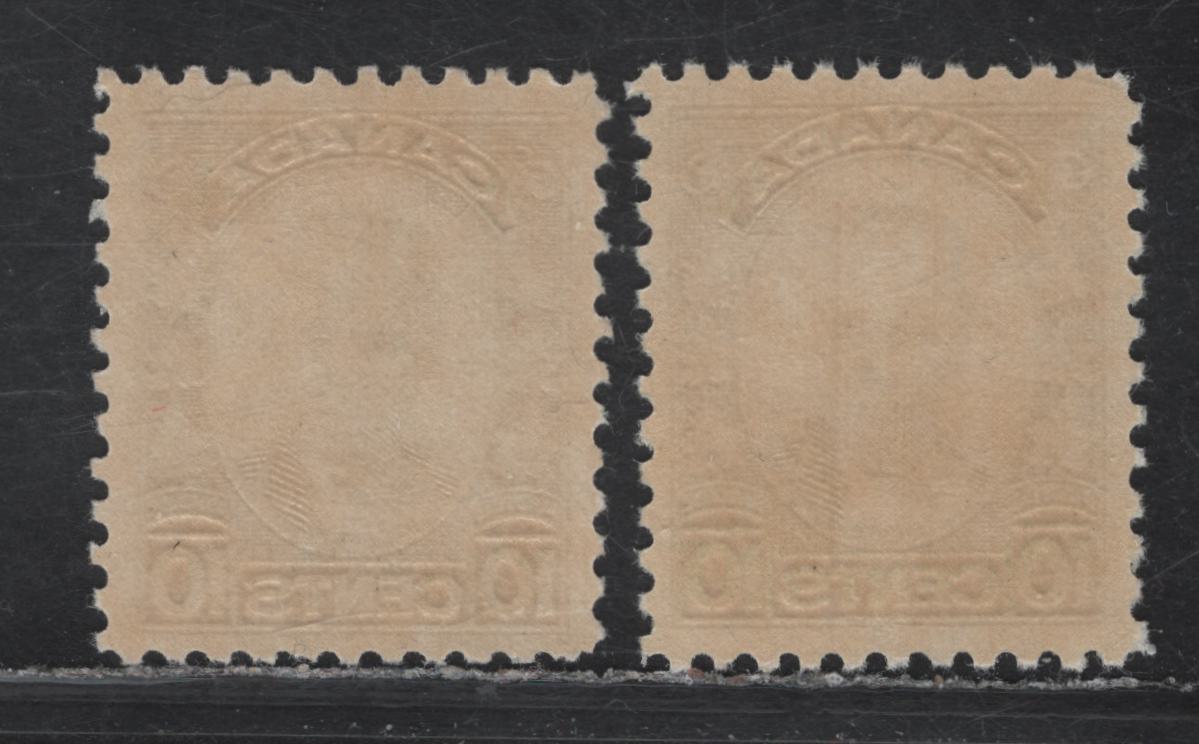 Lot 263 Canada (C) #190 10c Grayish Olive Green George-Etienne Cartier, 1931 George-Etienne Cartier Issue, 2 VFNH Singles, Paper BABN-CC, Perfs 10.9x11 & 10.8x10.9