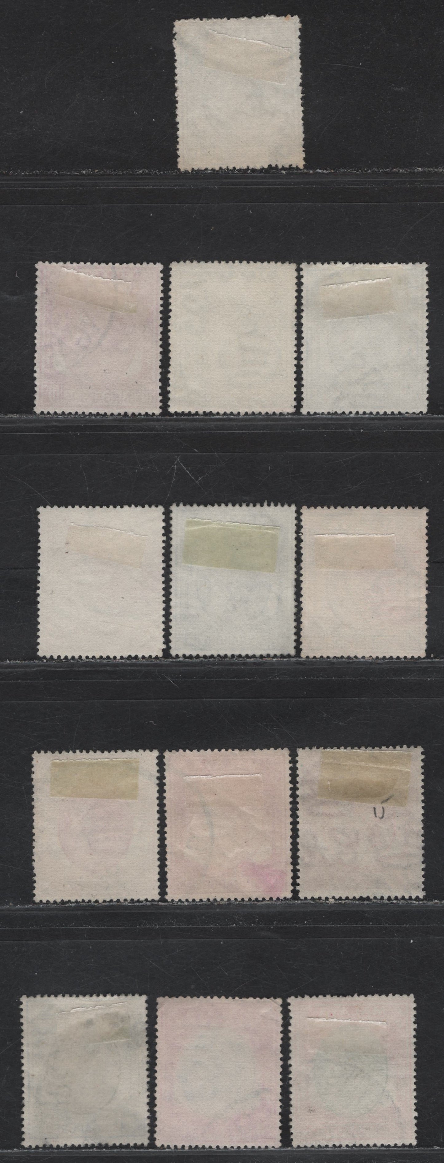 Lot 73 Singapore (C) SG#16-17, 21-24a, 25-a, 27-29 1c - $2 Black - Green & Scarlet King George VI, 1949-1952 KGVI Issue, 12 Very Fine Used Singles, Perf 17.5x18, Includes 2 Shades Of 35c