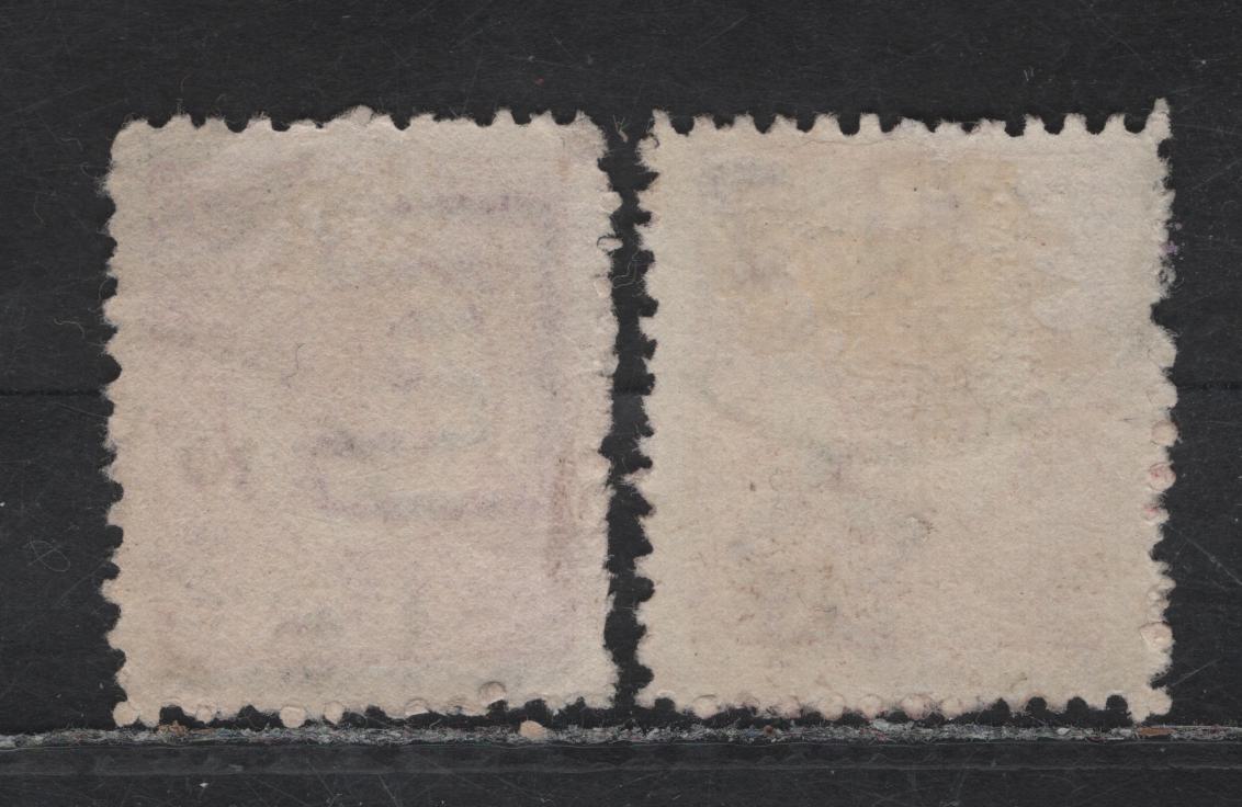 Lot 83 New Zealand (C) SG#151 1/2d Rose Queen Victoria, 1873 Newspaper Issue, 2 Fine Used Singles, Star & NZ Wmk, & Large E From Sheet Margin Wmk (Unlisted in Gibbons), Perf 12.5.