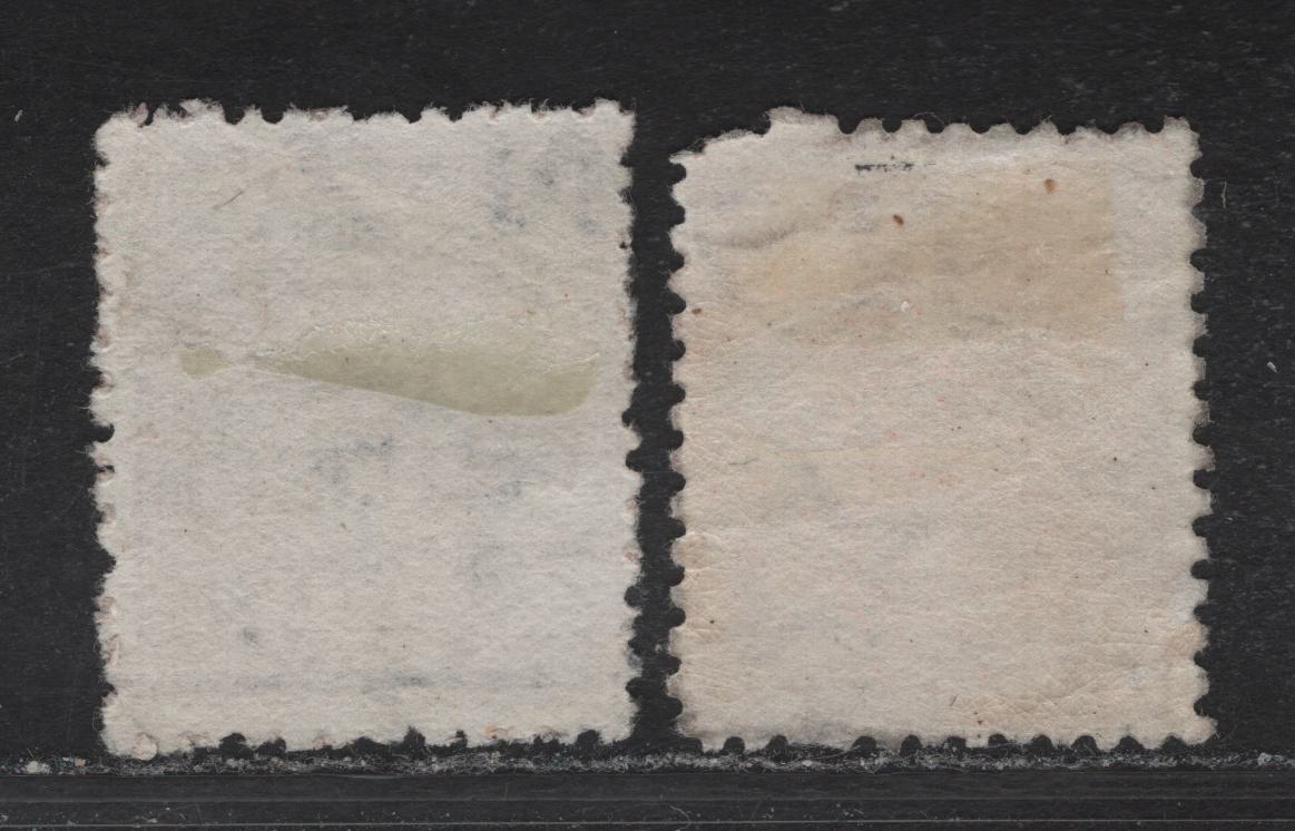 Lot 84A New Zealand (C) SG#187, 193 1d - 1/- Rose - Red Brown Queen Victoria, 1882-1900 Queen Victoria Issue, 2 Fine/Very Fine Used Singles, Die 1, Perf 12x11.5, Horizotnal Wove Paper.