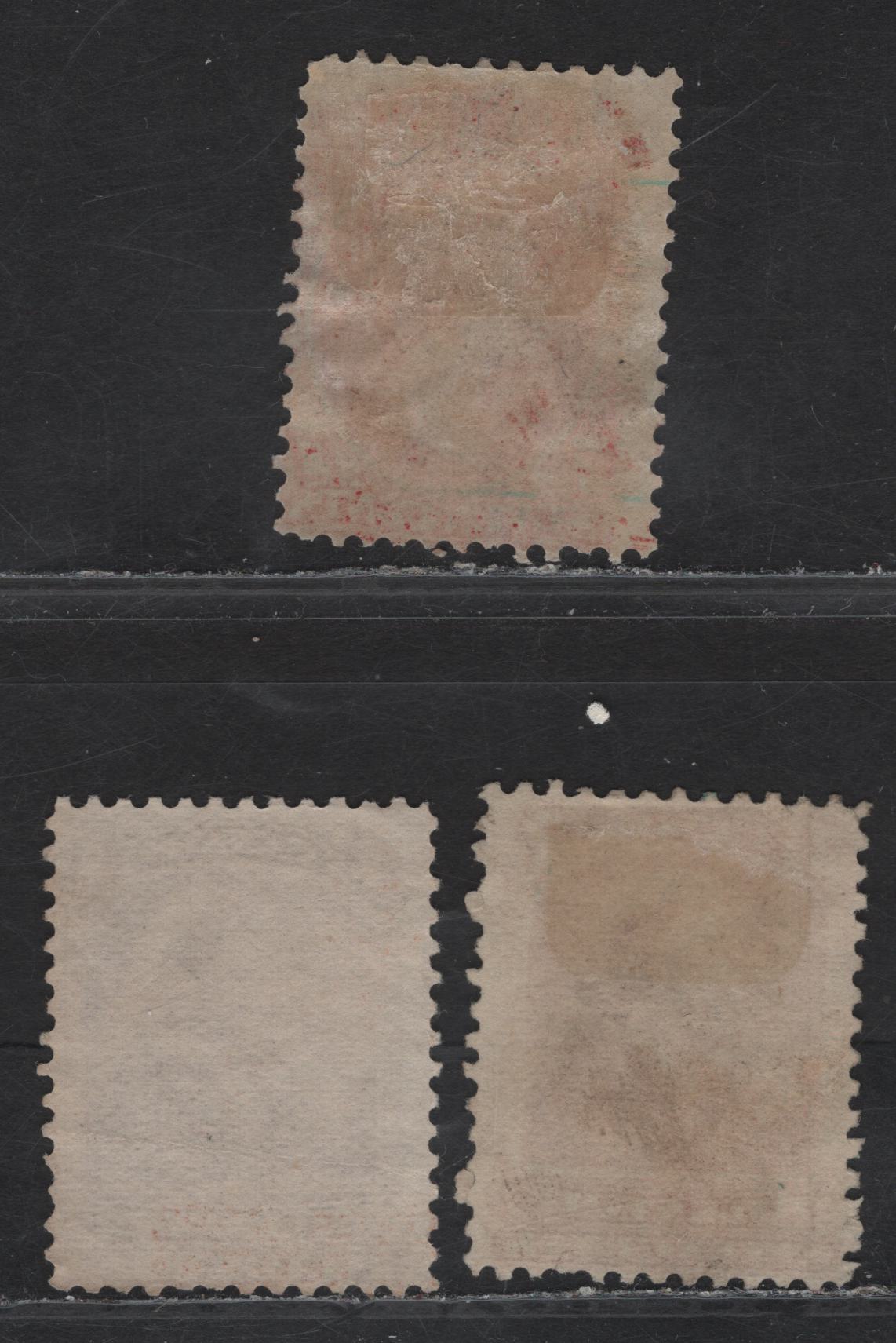 Lot 119 Canada (C) Van Dam#FB24, FB37, FB44 7c Red - Orange Queen Victoria, 1865-1868 Second & Third Bill Issue, 3 VG/FOG & Unused Singles, 7c Has OG, Others Are Unused & Perf 12 On Medium Paper