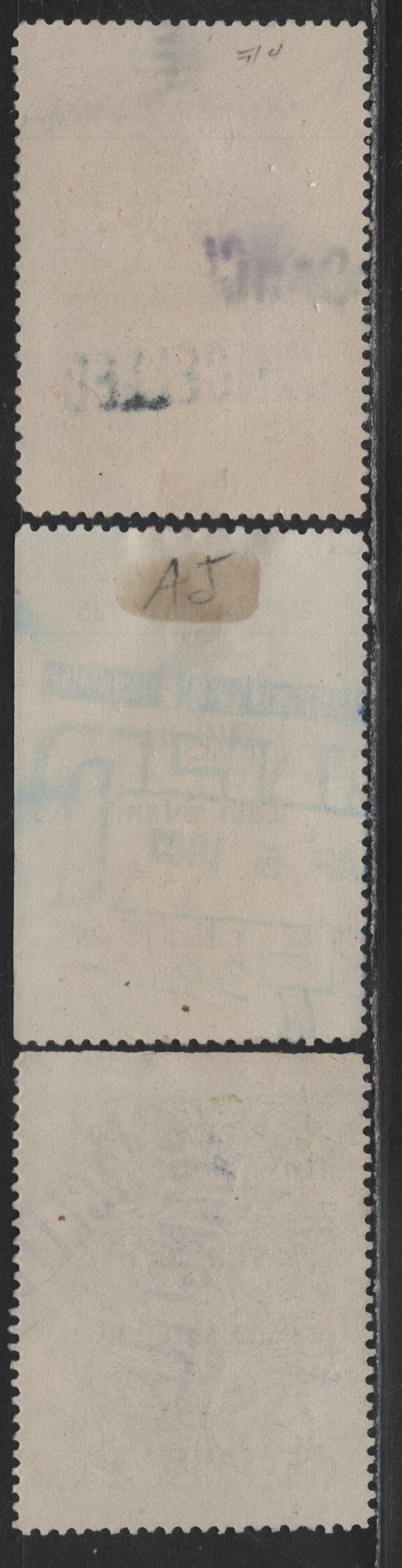 Lot 132 Canada - Alberta (C) Van Dam#AL6, AL12, AL14 25c - 75c Red & Black - Red & Green Law, 1906-1907 First Law Stamp Issue, 3 Very Fine Used Singles