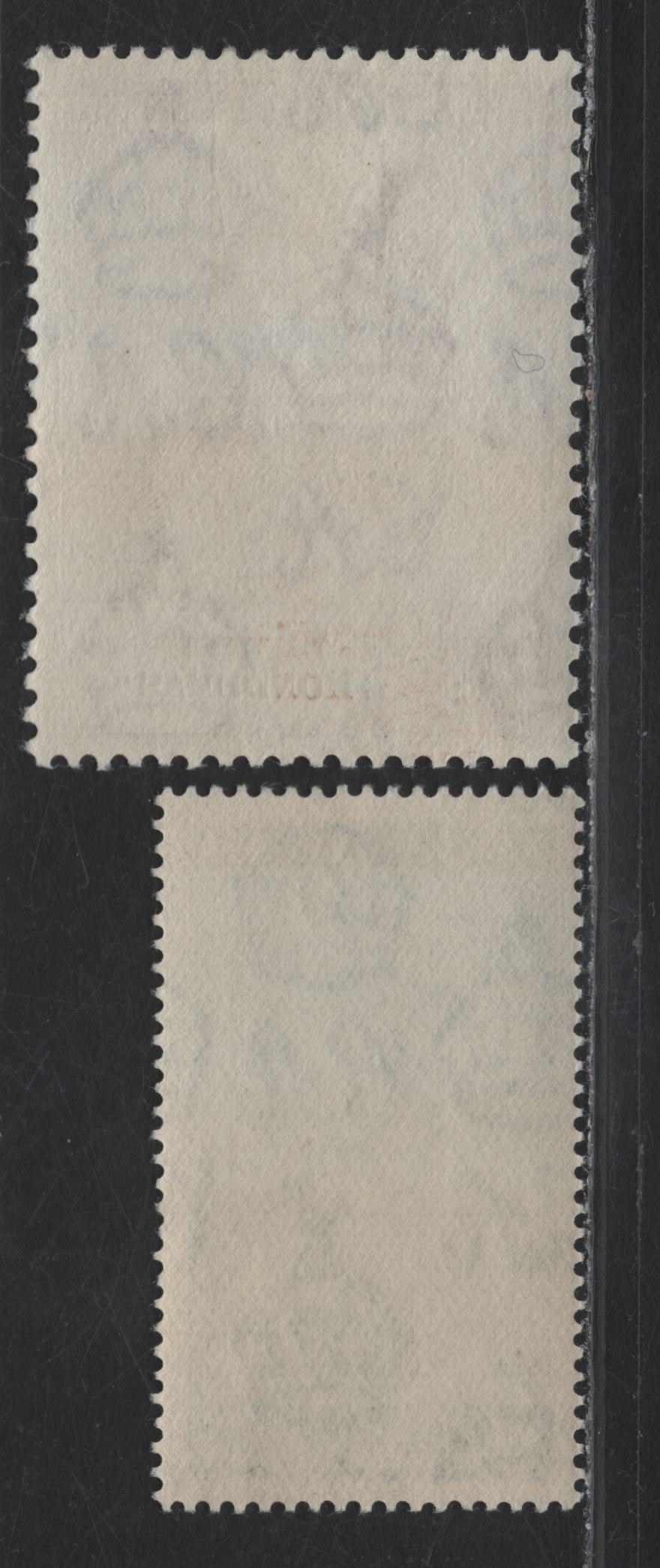 Lot 214 British Honduras (C) SG#164-165 4c - $5 Green - Brown King George VI & Queen Elizabeth, 1948 Royal Silver Wedding Issue, 2 VFOG/NH Singles