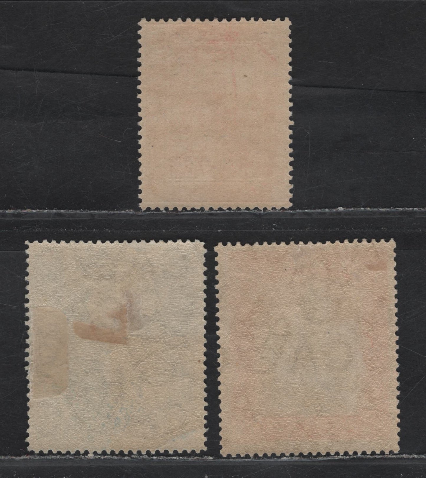 Jamaica (C) SG#79, 82, 87 1d - 3/- Carmine & Orange - Violet Blue & Orange Pictorial, 1919-1921 Pictorial Definitive Issue, 3 F/VFOG Singles, Multiple Crown CA Wmk
