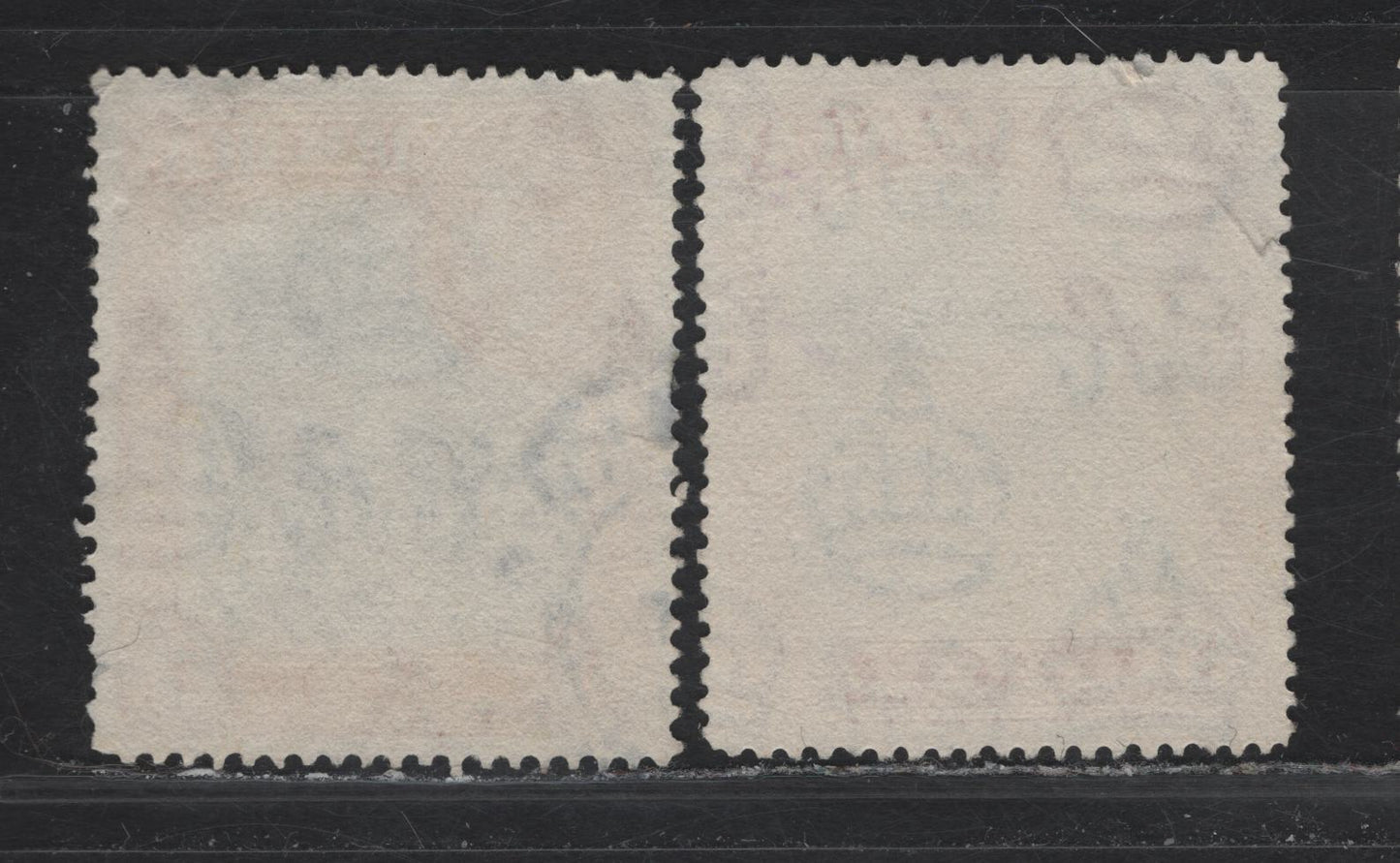 Lot 261 Jamaica (C) SG#132a 5/- Slate Blue & Brownish Orange King George VI, 1938-1952 KGVI Pictorial Issue, 2 Fine/Very Fine Used Singles, Emergency Printing Made After De La Rue's Works Were Bombed In December 1940