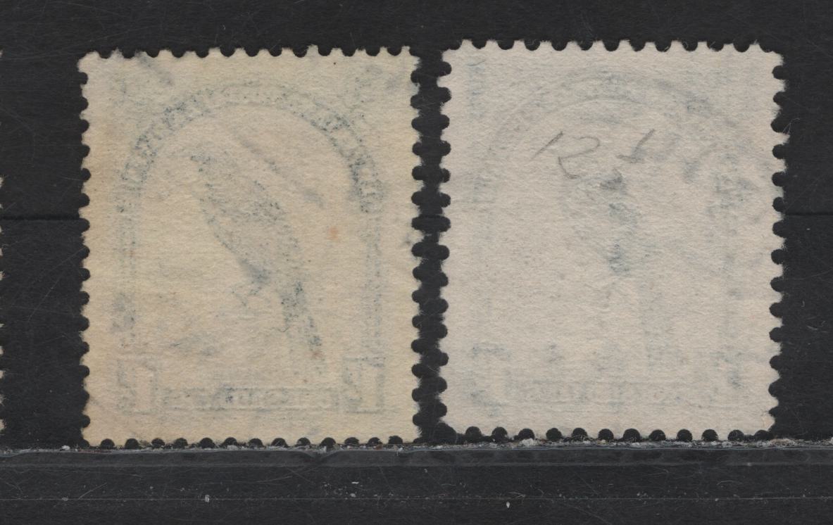 Lot 325 New Zealand (C) SG#588, 588b 1/- Deep Green Parson Bird, 1936-1947 Pictorial Issue, 2 Very Fine Used Singles, Perf 14x13.5 & 12.5, Multiple Star & NZ Wmk