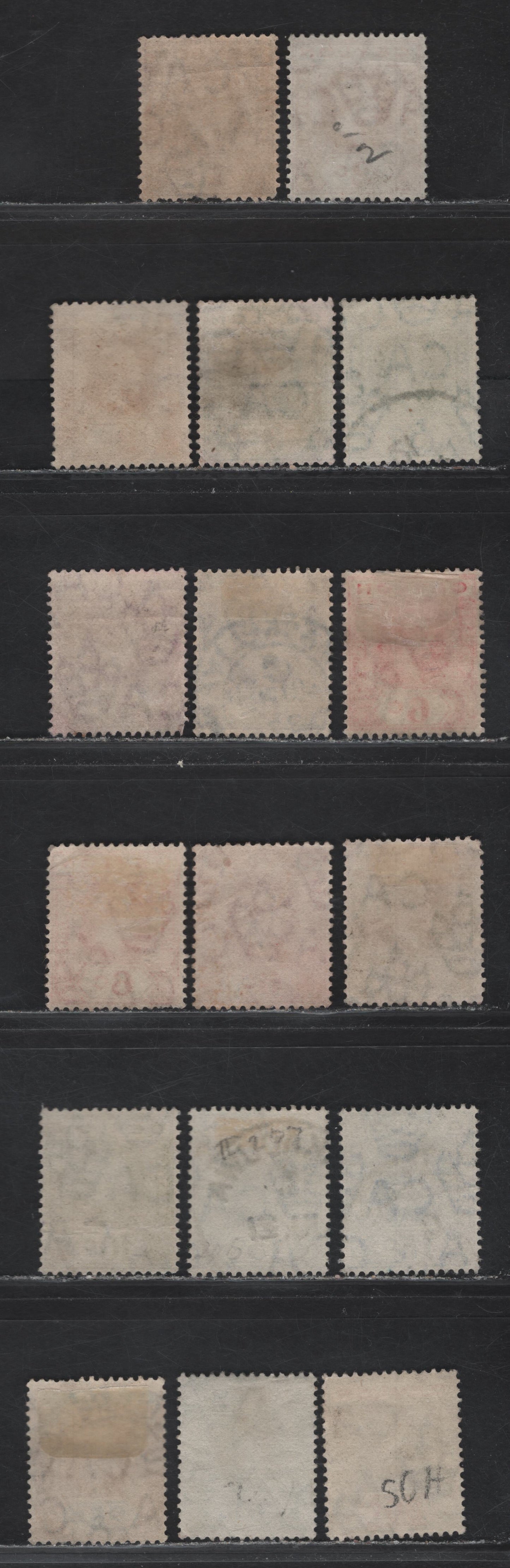 Lot 120 Ceylon (C) SG#301-307, 309-310a, 311-a, 312a, 313a, 314 1c - 50c Brown - Black & Scarlet King George V, 1912-1925 KGV Imperium Keyplae Issue, 17 Fine/Very Fine Used Singles, Multiple Crown CA Wmk