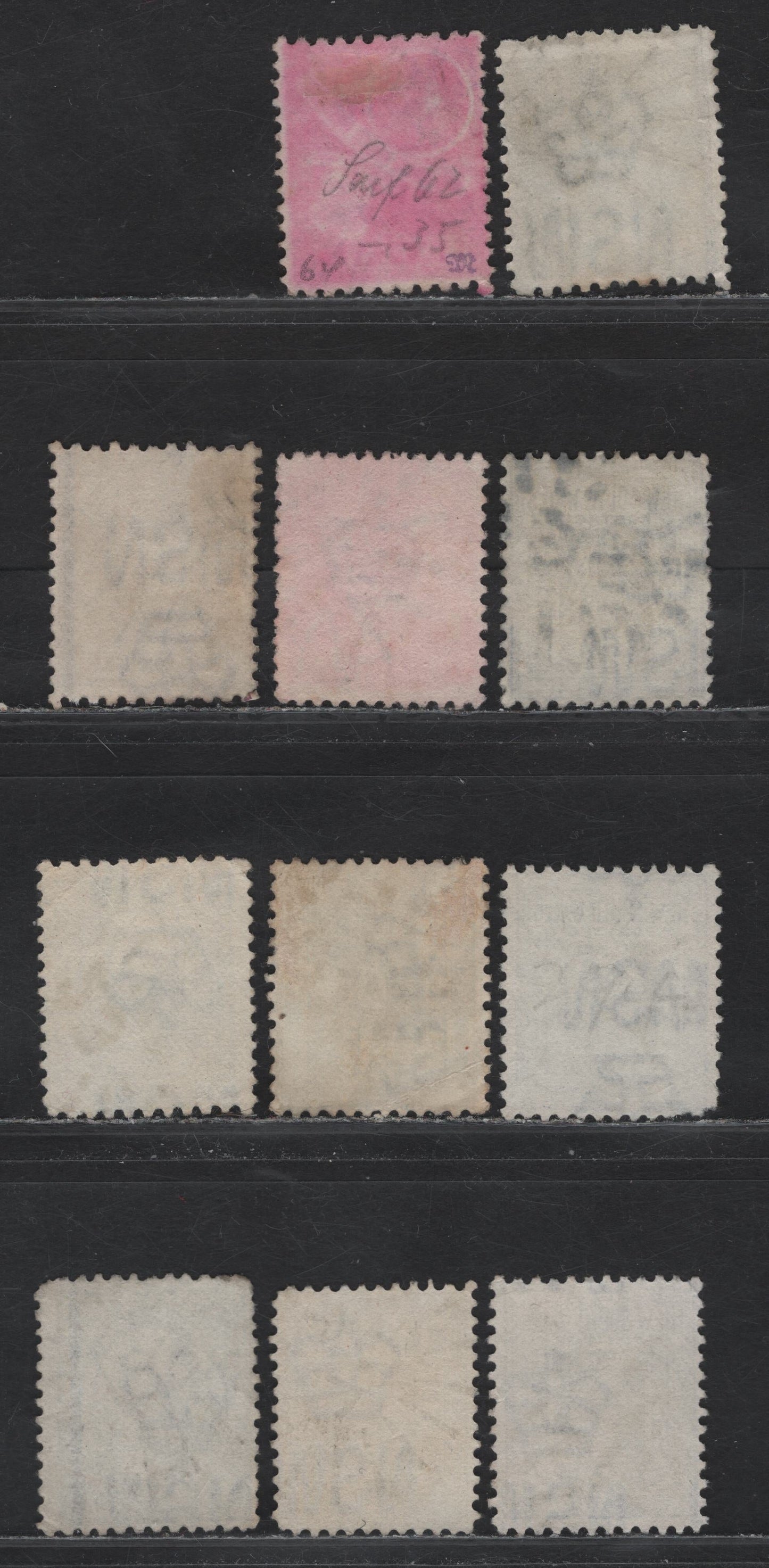 Lot 110 Australia - New South Wales (C) SG#253-254,d, 272, 292a, 294a-b, 334 1d Lilac - Rose Carmine , 1892-1910 Centenary - Arms Issues, 11 Fine/Very Fine Used Singles, Sunburst Numeral Cancels #46, 18, 74, 70, 94, 59, 93, 431, 23, 123 & 120